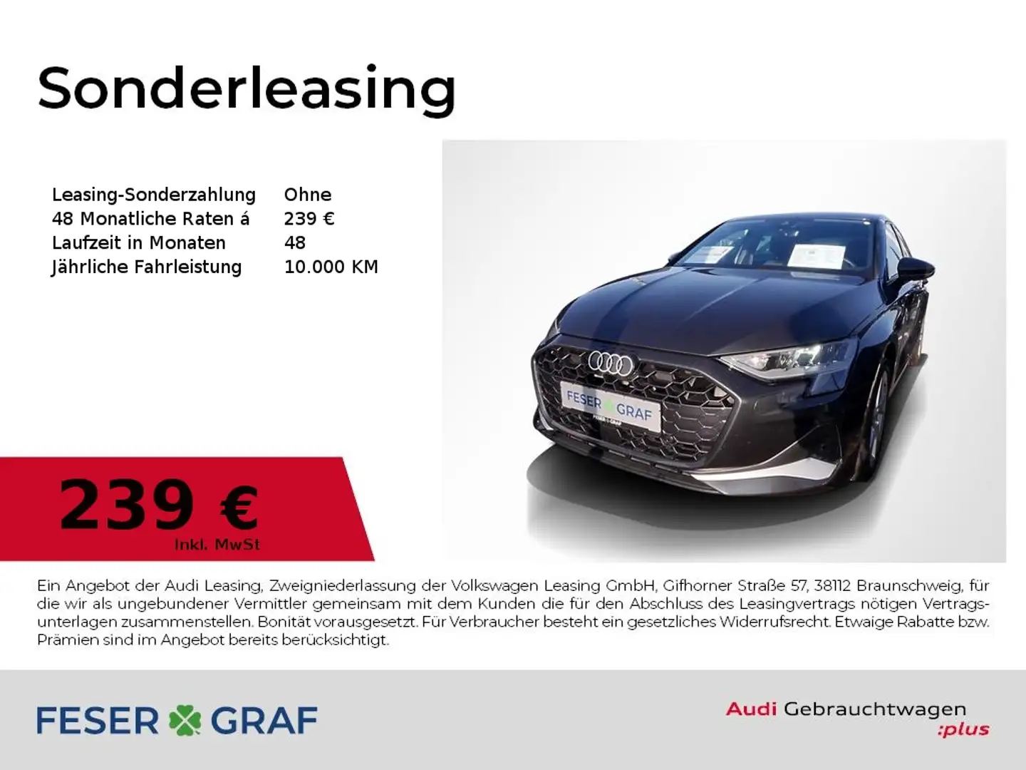 Audi A3 30 TDI advanced AHK LED Navi Sitzh. Grau - 1