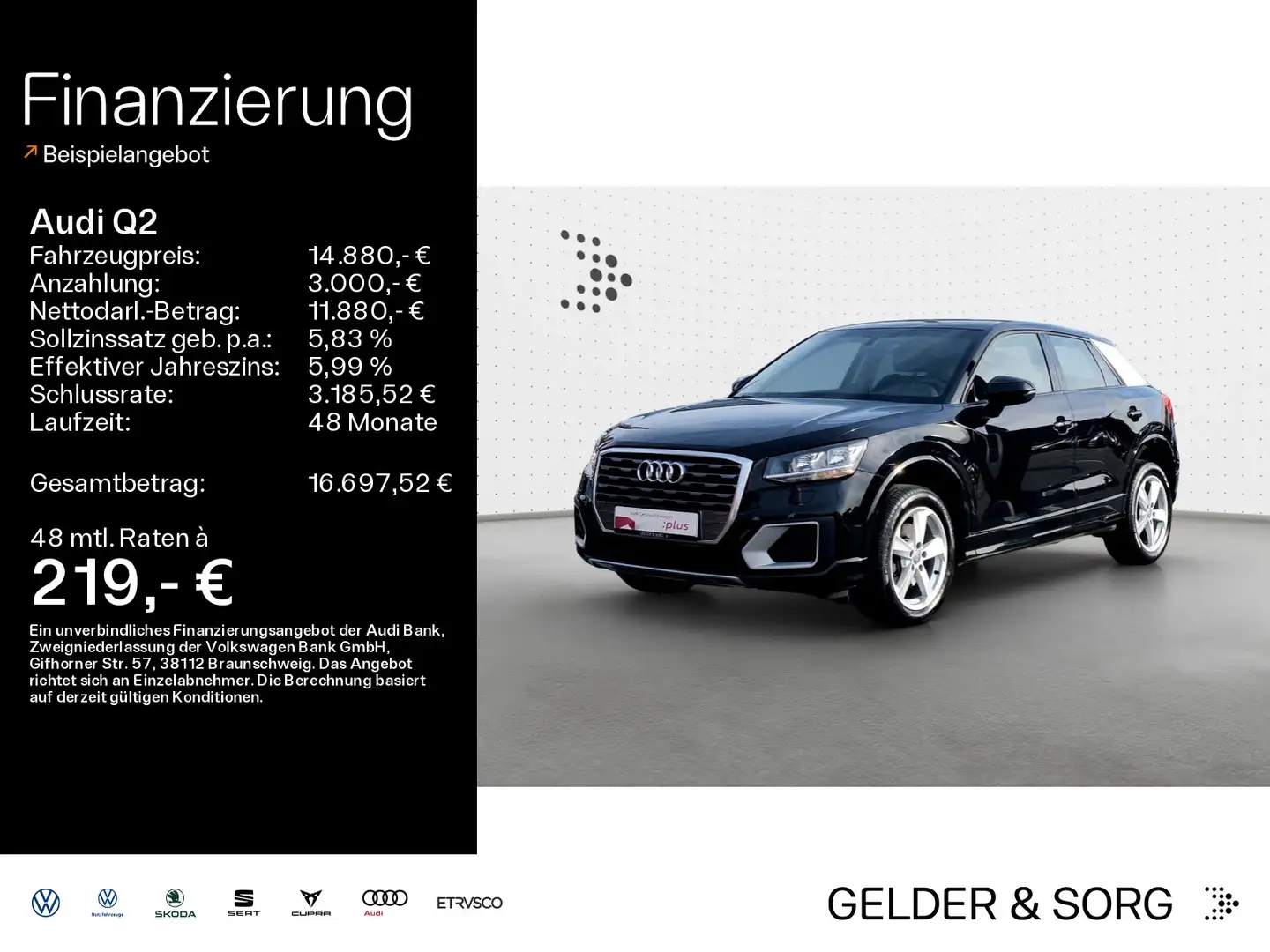 Audi Q2 1.4 TFSI Sport AHK*2Zonen*Sitzhzg.*EPH*BT* Schwarz - 1