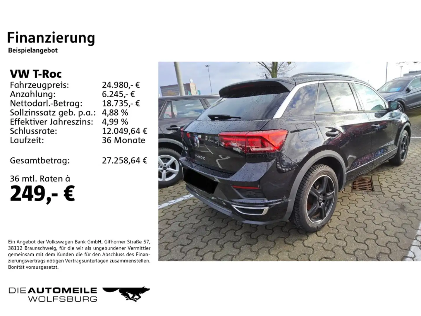 Volkswagen T-Roc 1.5 TSI DSG Sport Pano/ACC/Rückkam Schwarz - 2