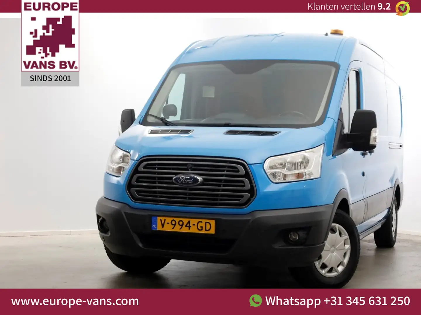 Ford Transit 350 2.0 TDCI 130pk E6 L3H2 Trend Airco/Inrichting/ Blauw - 1