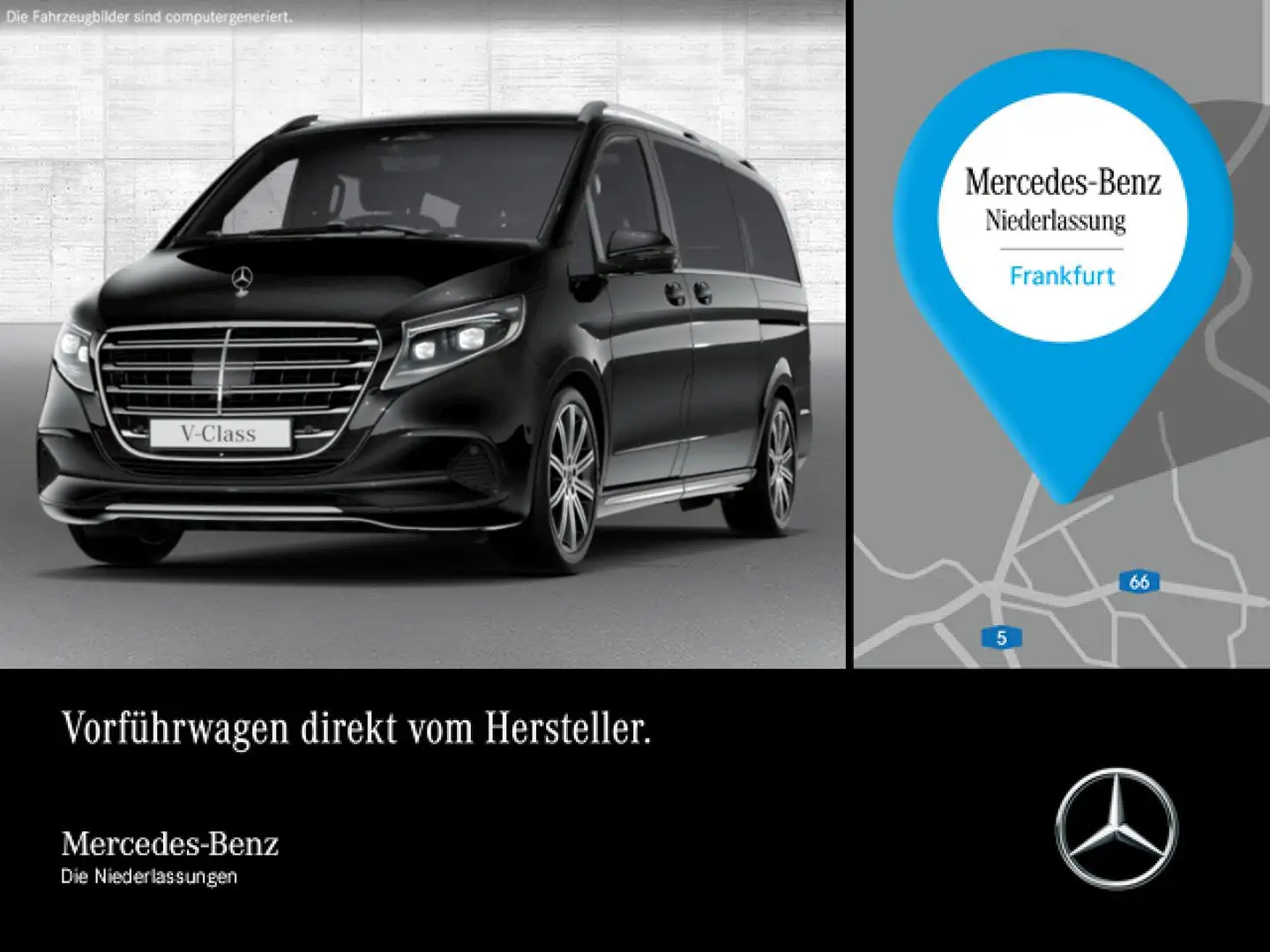 Mercedes-Benz V 300 d EXCLUSIVE+SchiebDa+9G+AHK+StandHZ+Navi+DIS Noir - 1