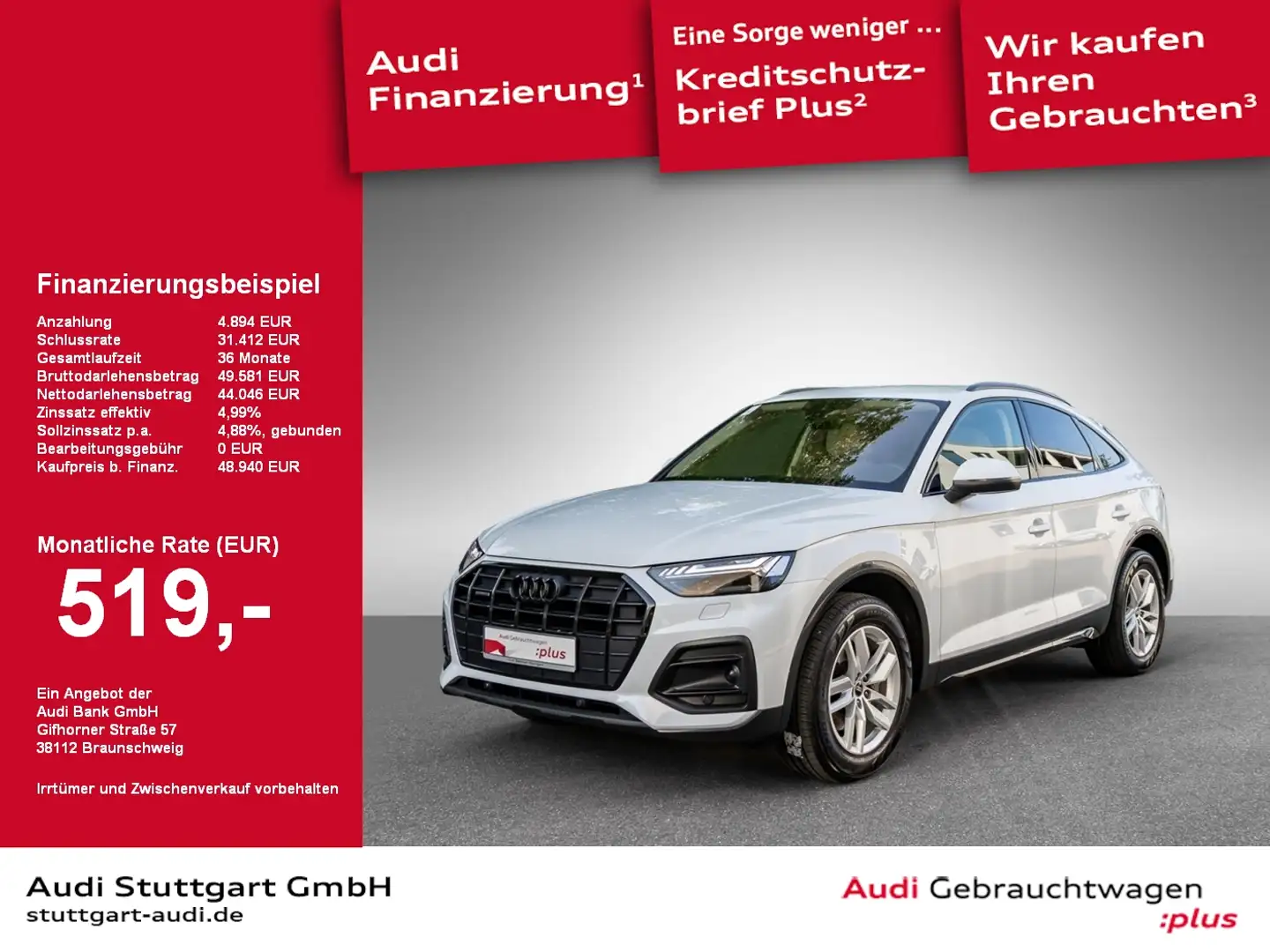 Audi Q5 Sportback advanced 40 TDI Air Akustikglas ACC Weiß - 1