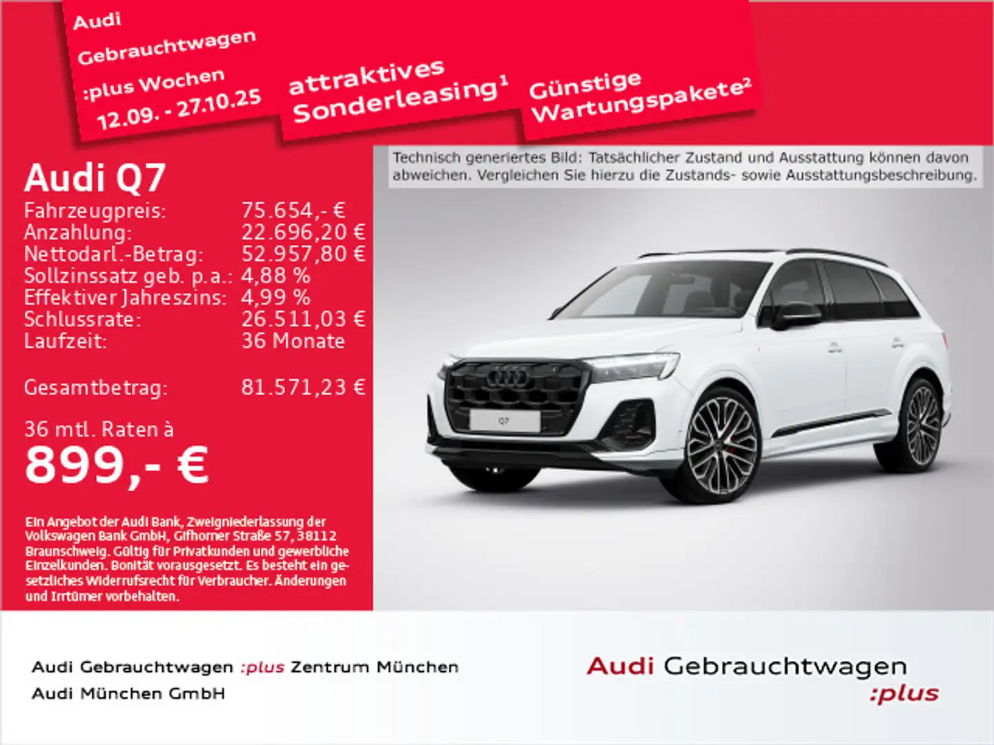 Audi Q7 50 TDI qu. S line Pano/Virtual+/ACC/B&O/HD-Ma Weiß - 1