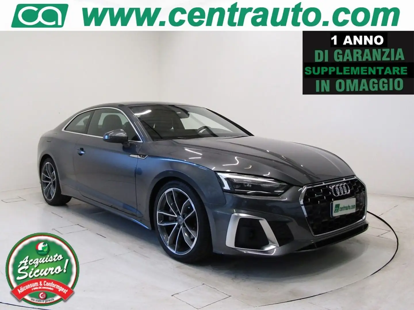 Audi A5 40 TDI 2.0 TDI quattro S tronic S line Coupe' Gris - 1