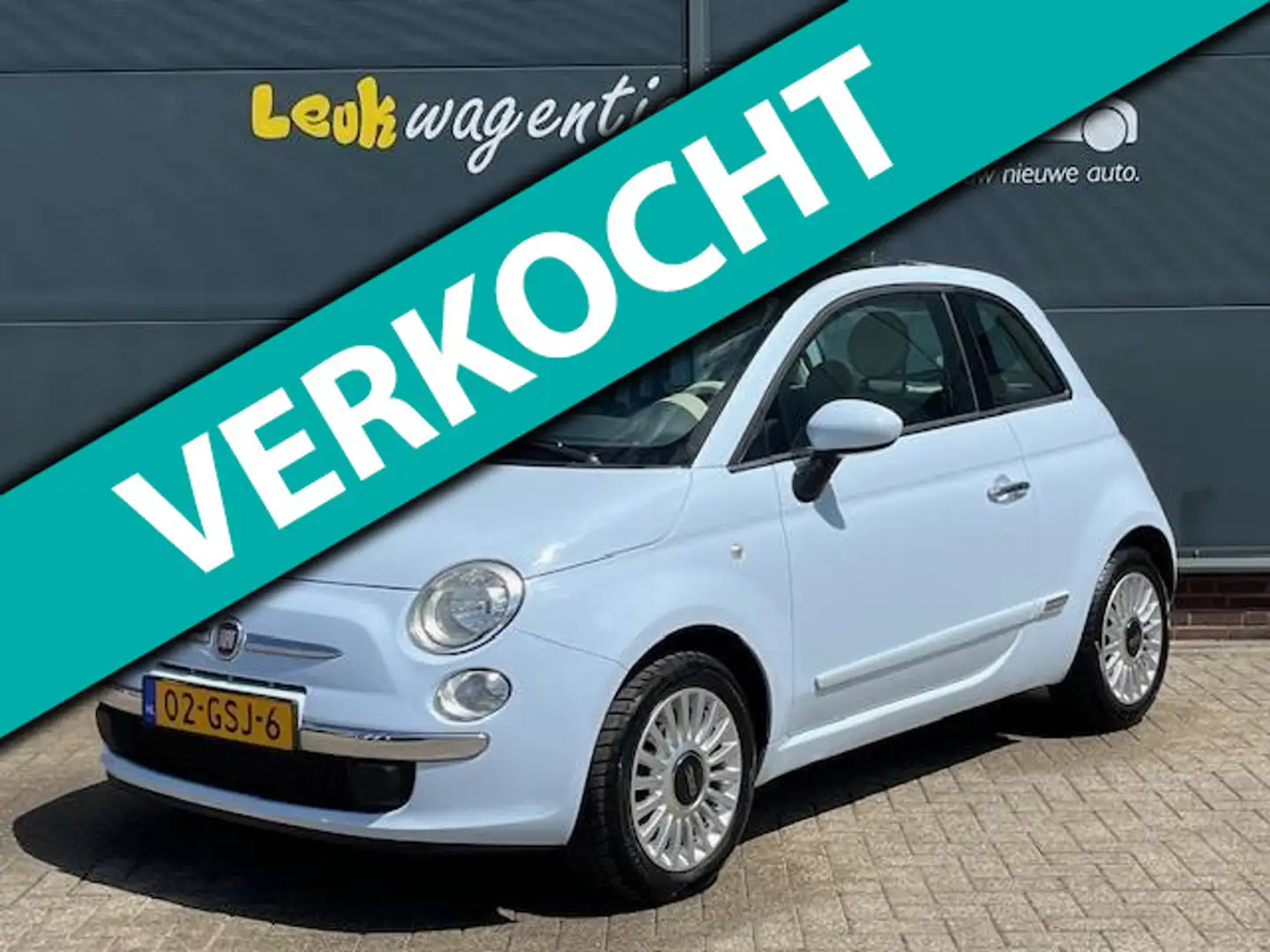 Fiat 500 1.2 Lounge *chachablauw *perfect onderhoud *NL aut Azul - 1