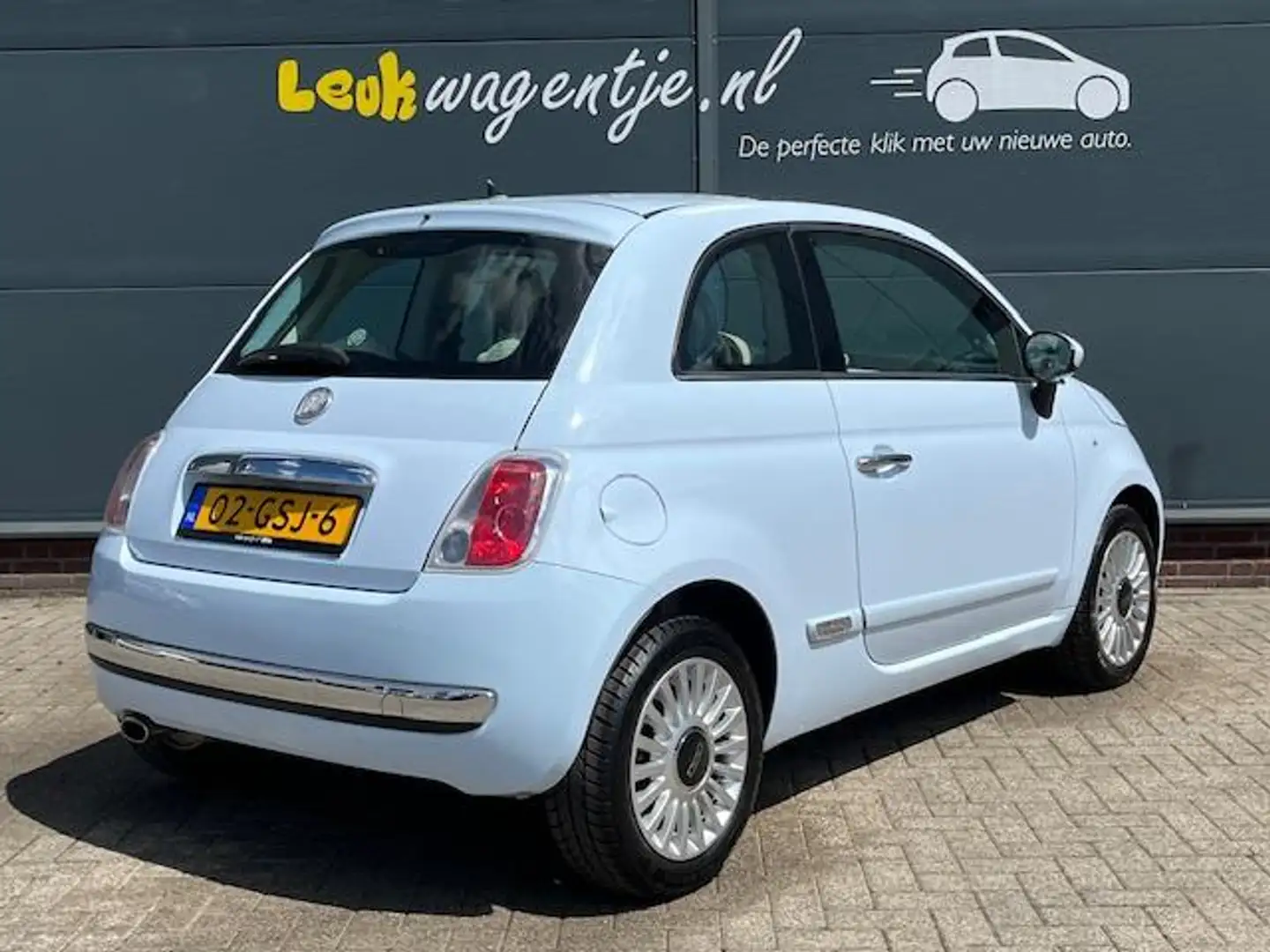 Fiat 500 1.2 Lounge *chachablauw *perfect onderhoud *NL aut Azul - 2