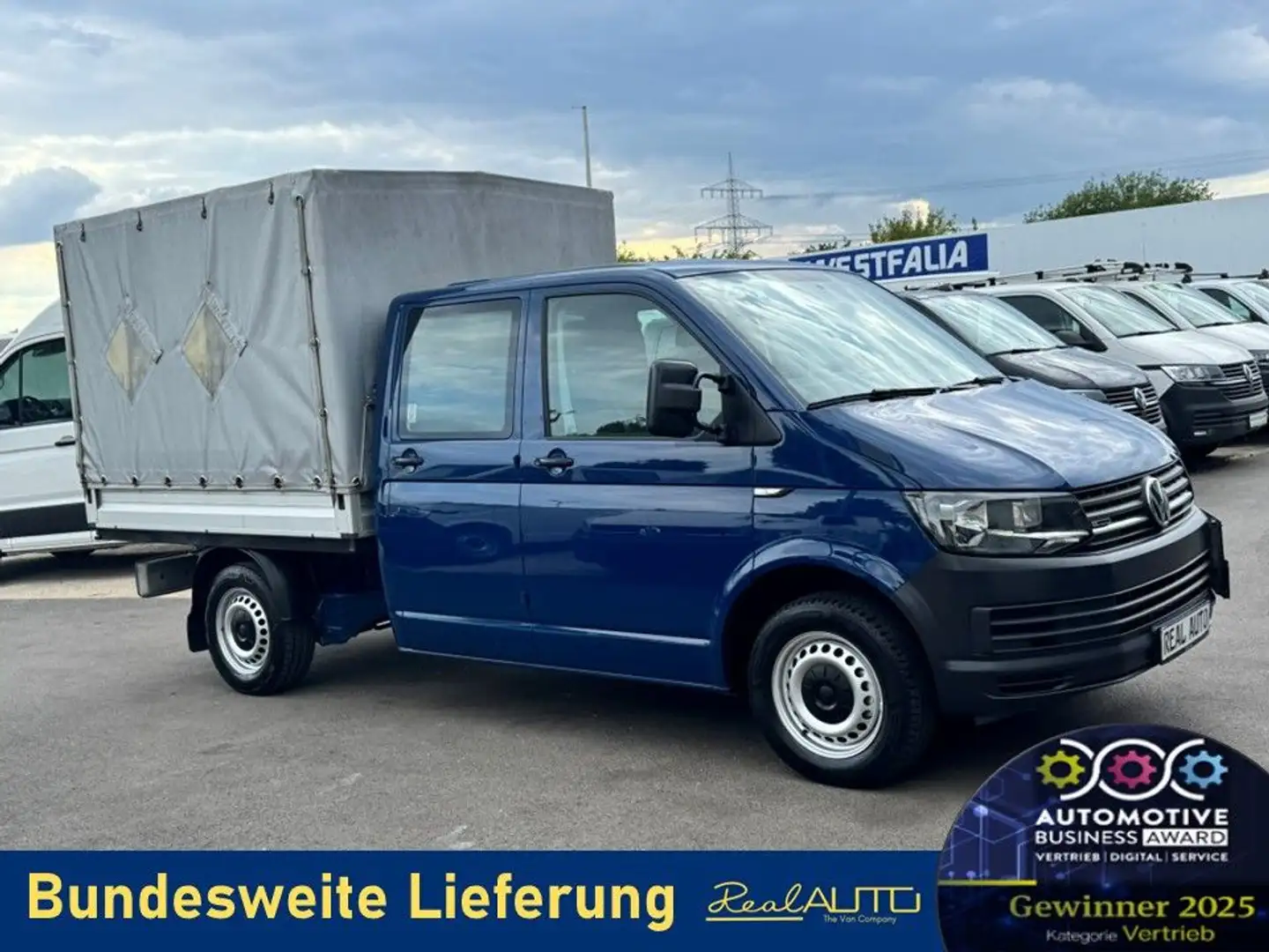 Volkswagen T6 Transporter Doka/Pritsche TDI 4Motion Diff.sp Bleu - 1