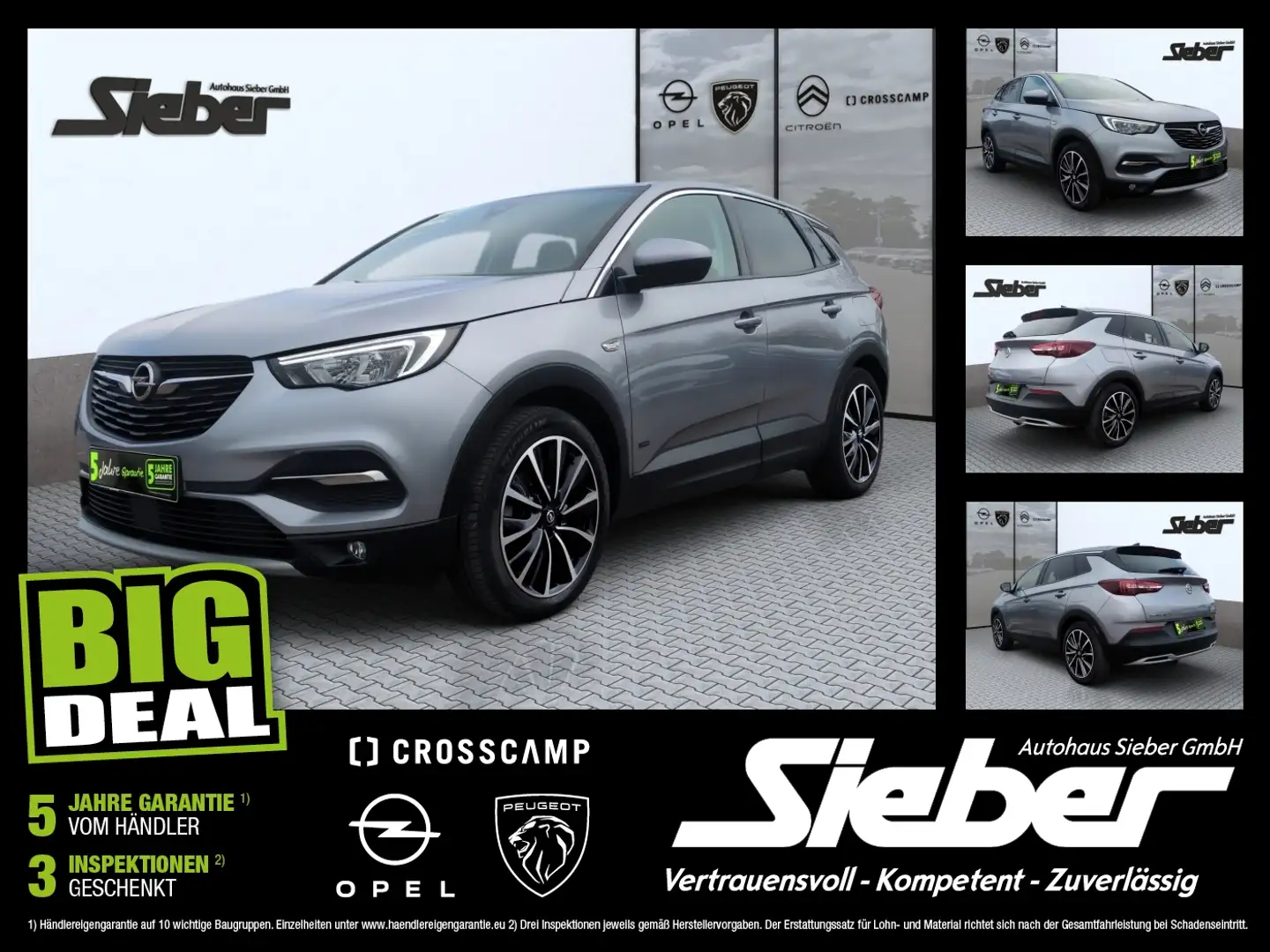 Opel Grandland Hybrid Innovation LED AWD Sitzhzg Navi Grau - 1