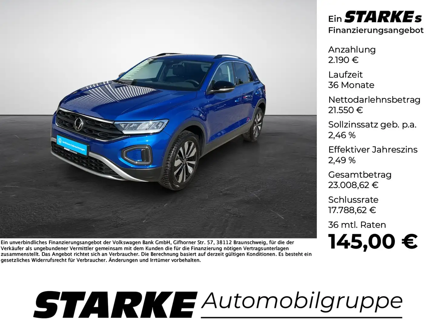 Volkswagen T-Roc 1.0 TSI Goal Blu/Azzurro - 1