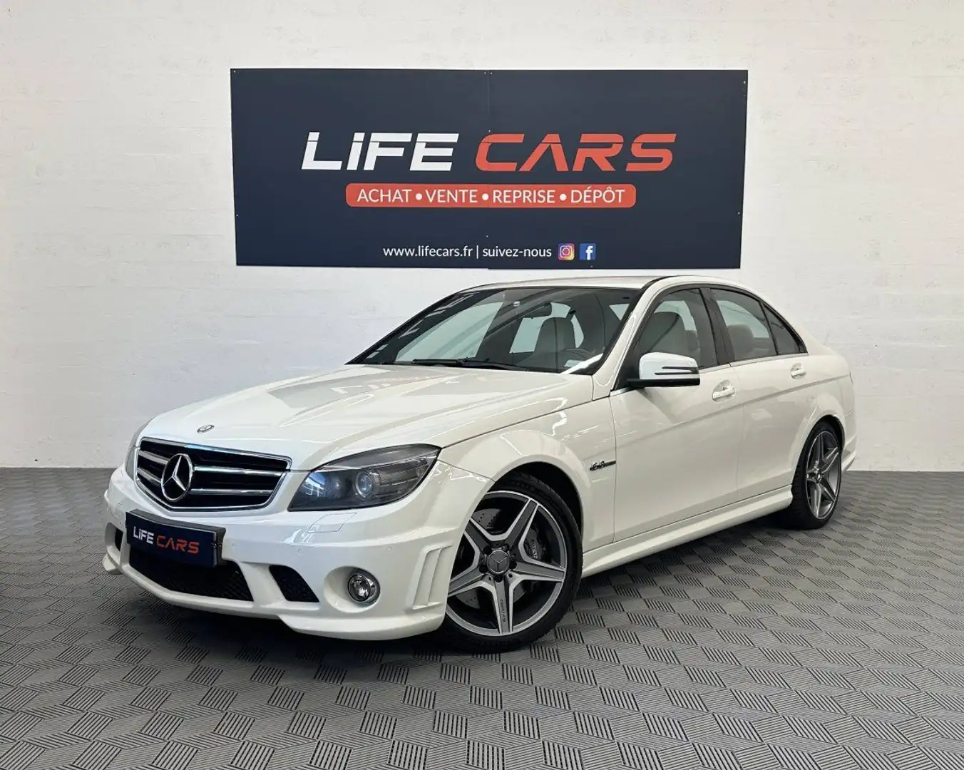 Mercedes-Benz C 63 AMG 63 AMG 6.2 i V8 457ch BVA7 2008 Entretien complet & à jour HISTORIQUE LIMPIDE Blanco - 1