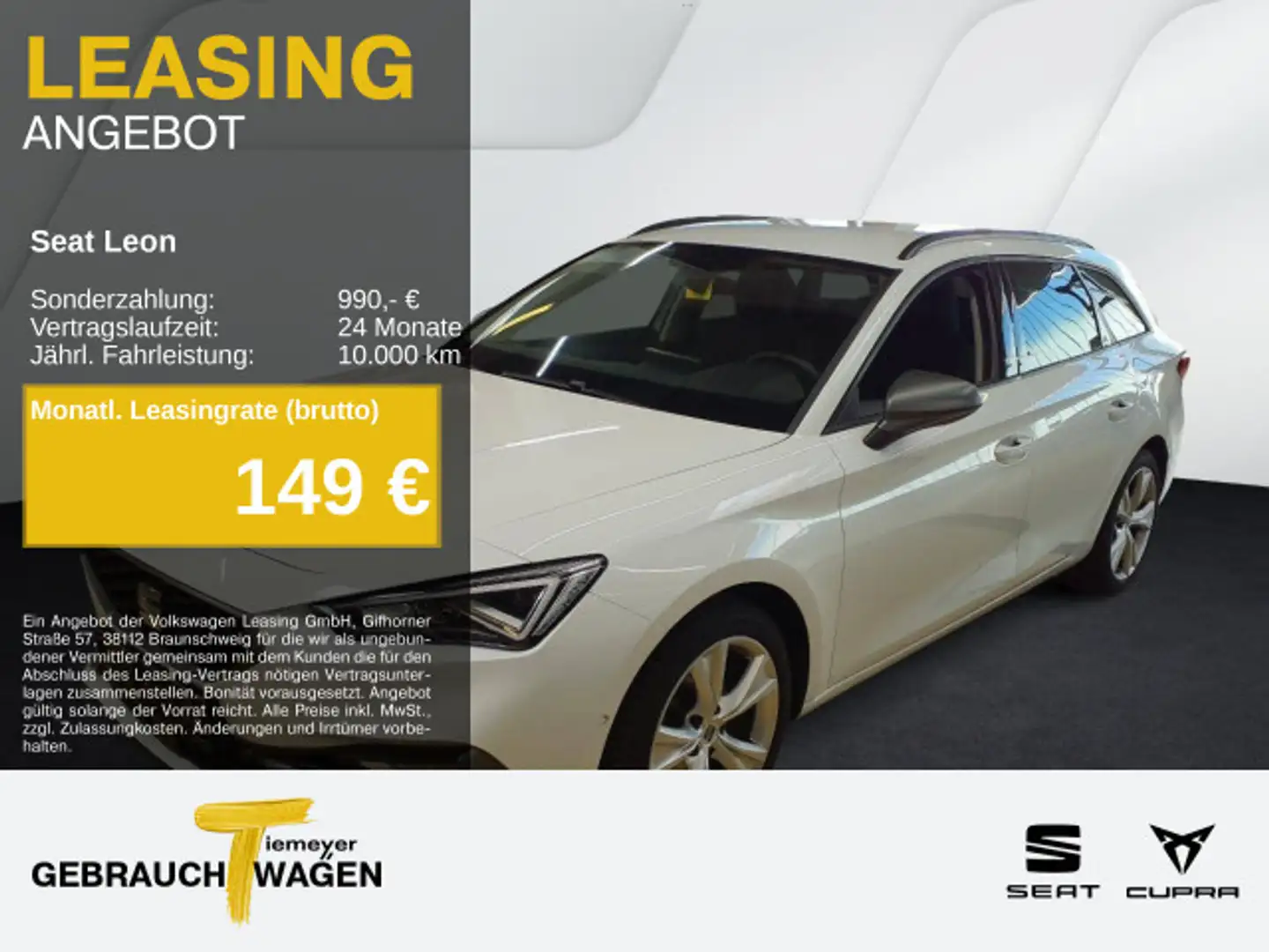SEAT Leon Sportstourer 1.5 eTSI DSG FR NAVI KAMERA LM Weiß - 1
