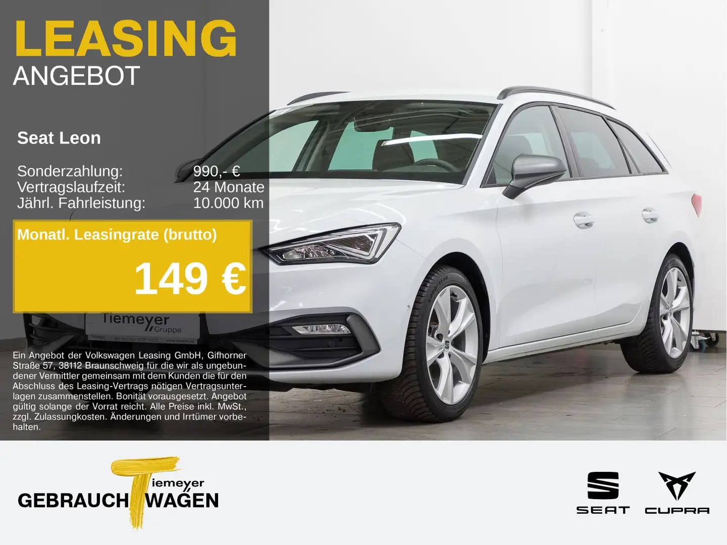 SEAT Leon Sportstourer 1.5 eTSI DSG FR NAVI KAMERA LM Weiß - 1