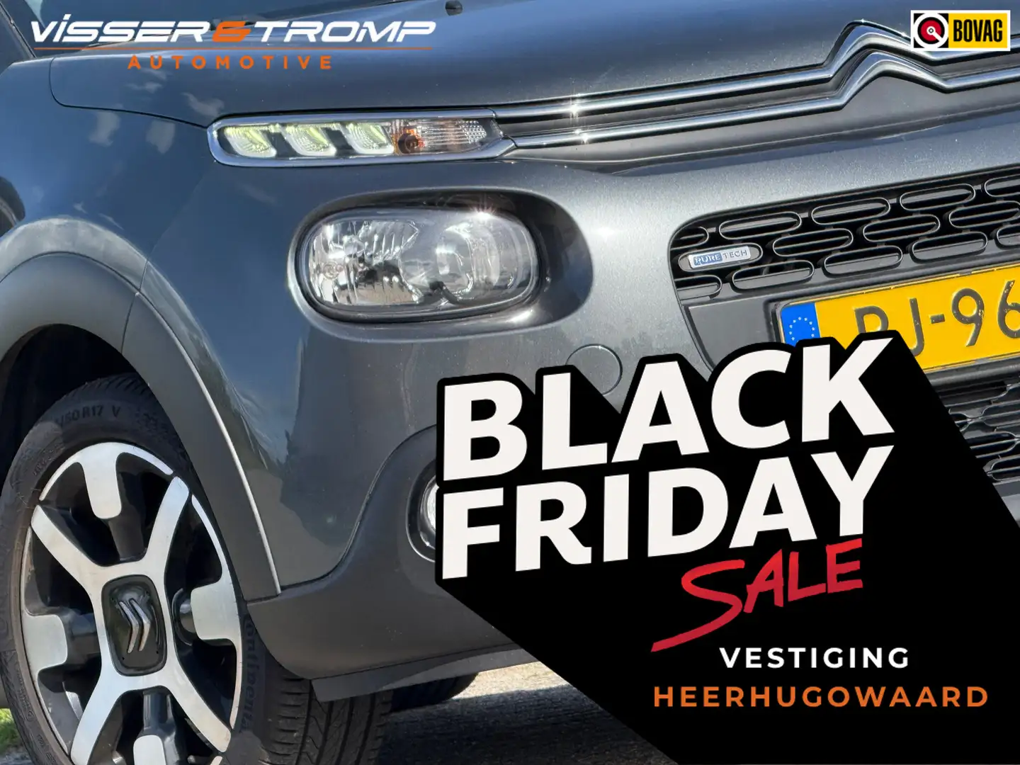 Citroen C3 1.2 PureTech Shine - Gris Shark - Clima/Camera/Car Grijs - 1