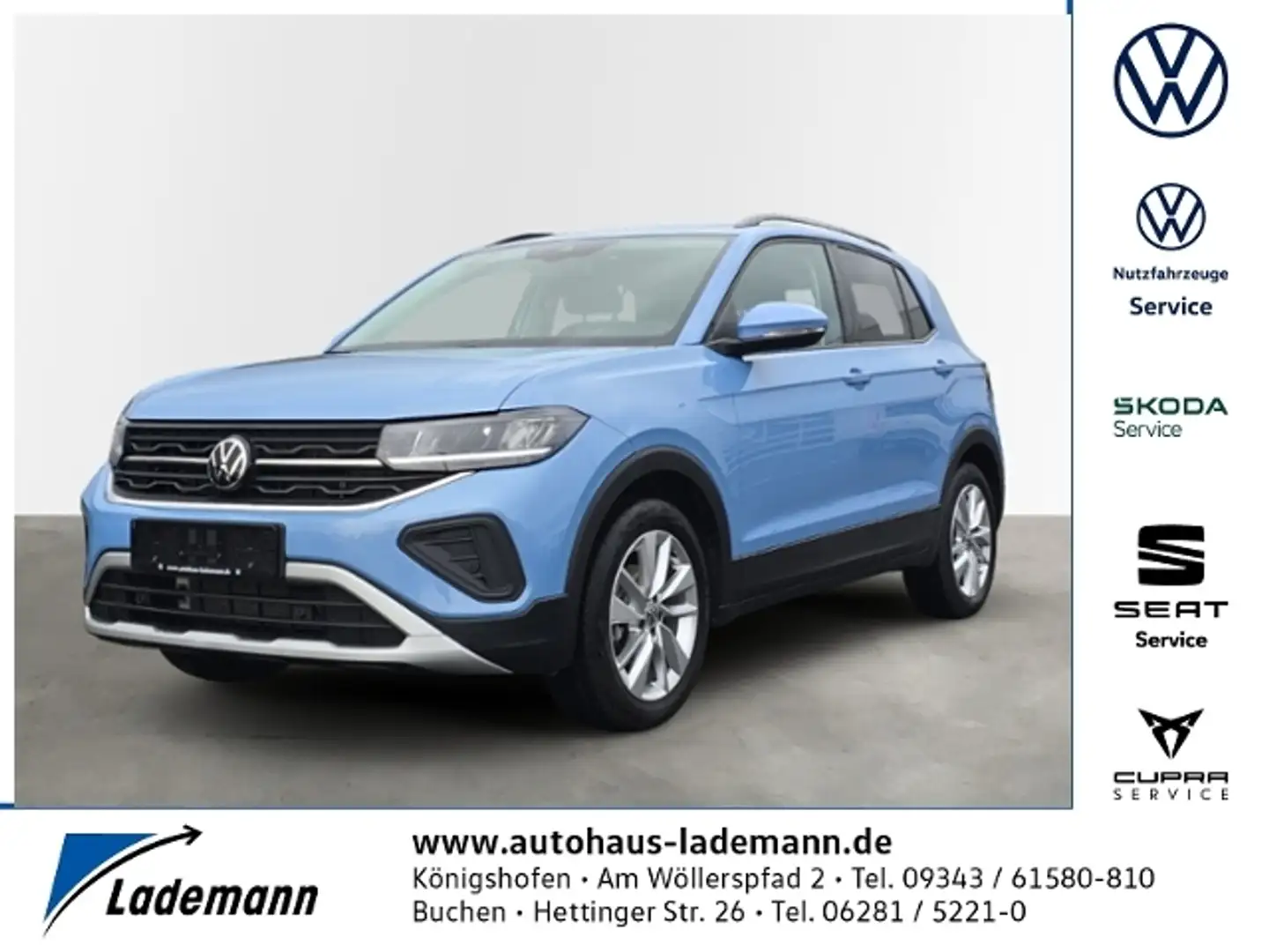 Volkswagen T-Cross Life 1.0 TSI LED+KLIMA+SITHZ+PDC+ACC+LMF Blauw - 1