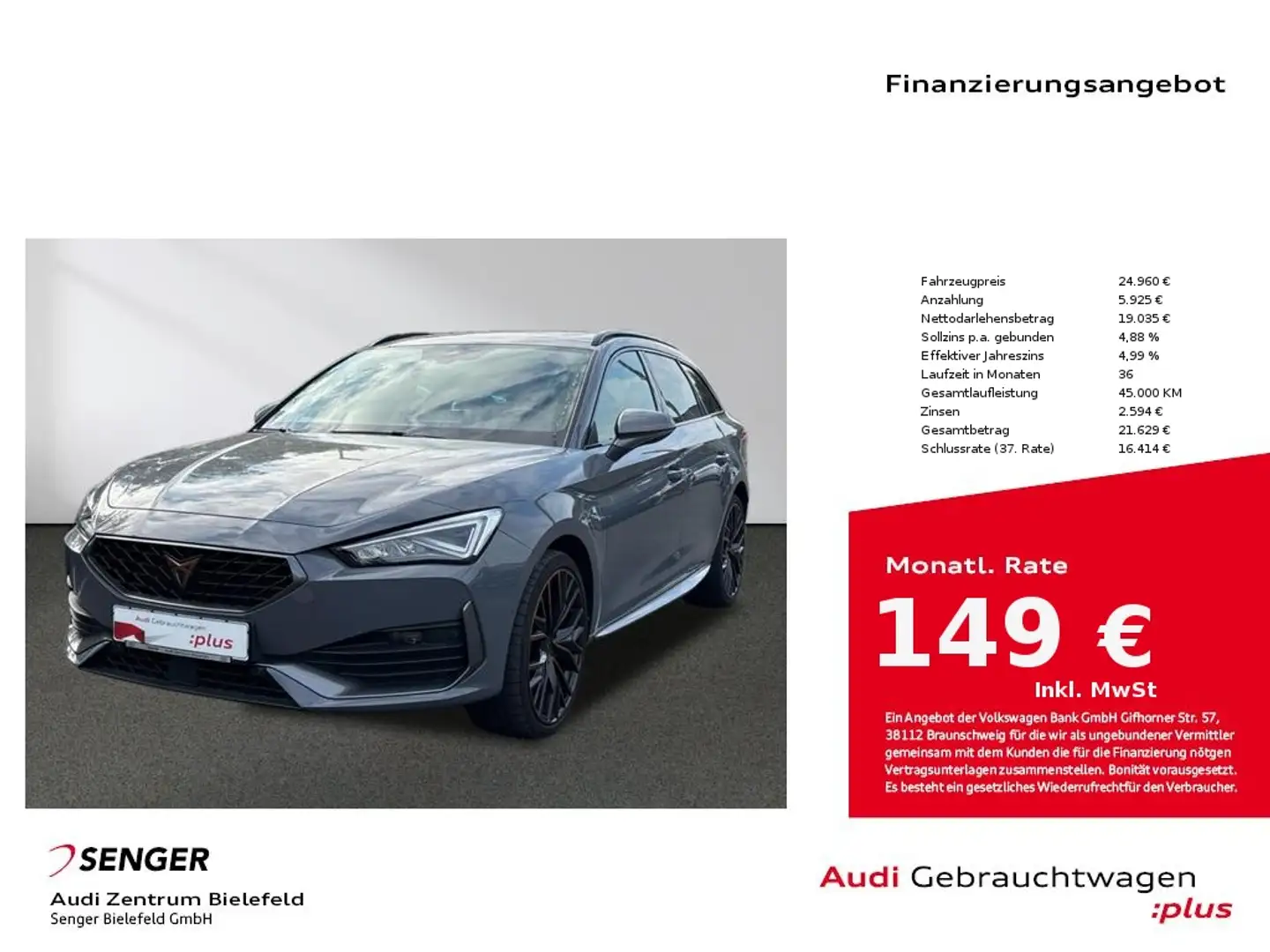 CUPRA Leon Sportstourer 1.4 eHybrid CarPlay Panor Navi Gris - 1