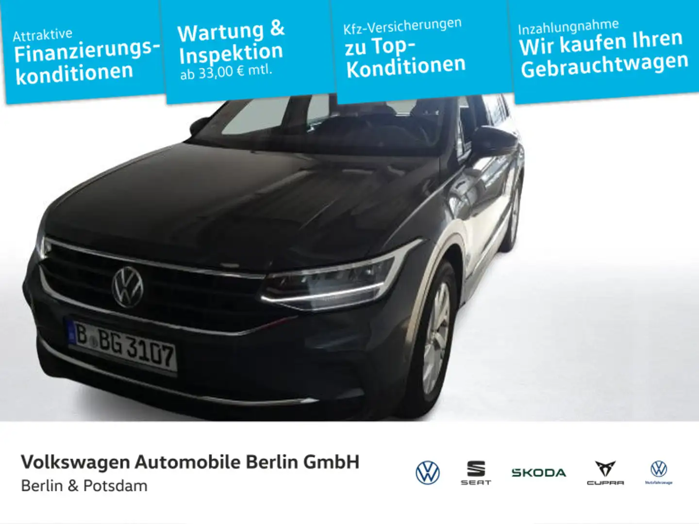Volkswagen Tiguan 1.5 TSI DSG Life Navi P-Dach R-Kam LED Grau - 1