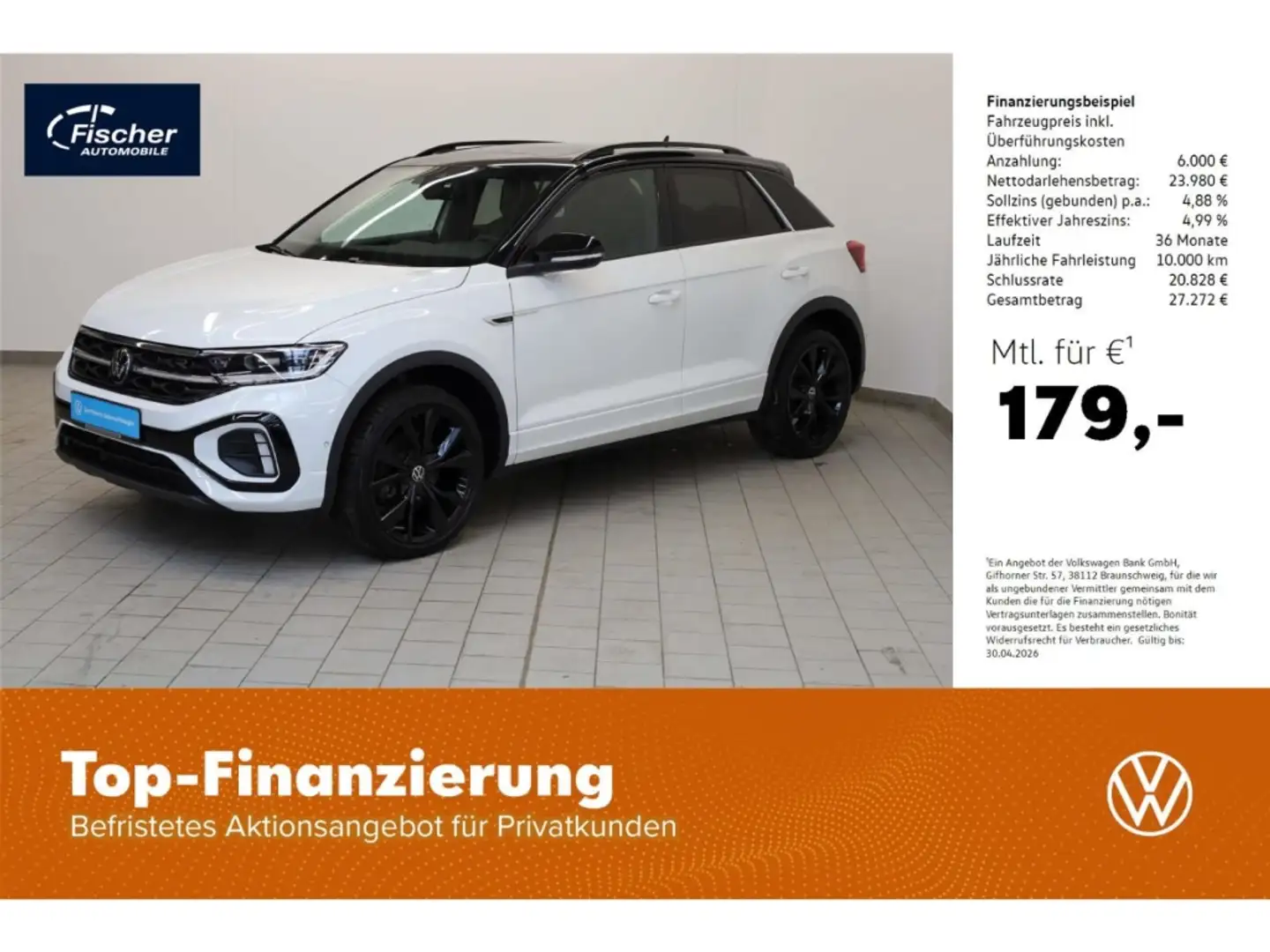 Volkswagen T-Roc 2.0 TSI 4Motion R-Line DSG Matrix/NAV/AHK Weiß - 1
