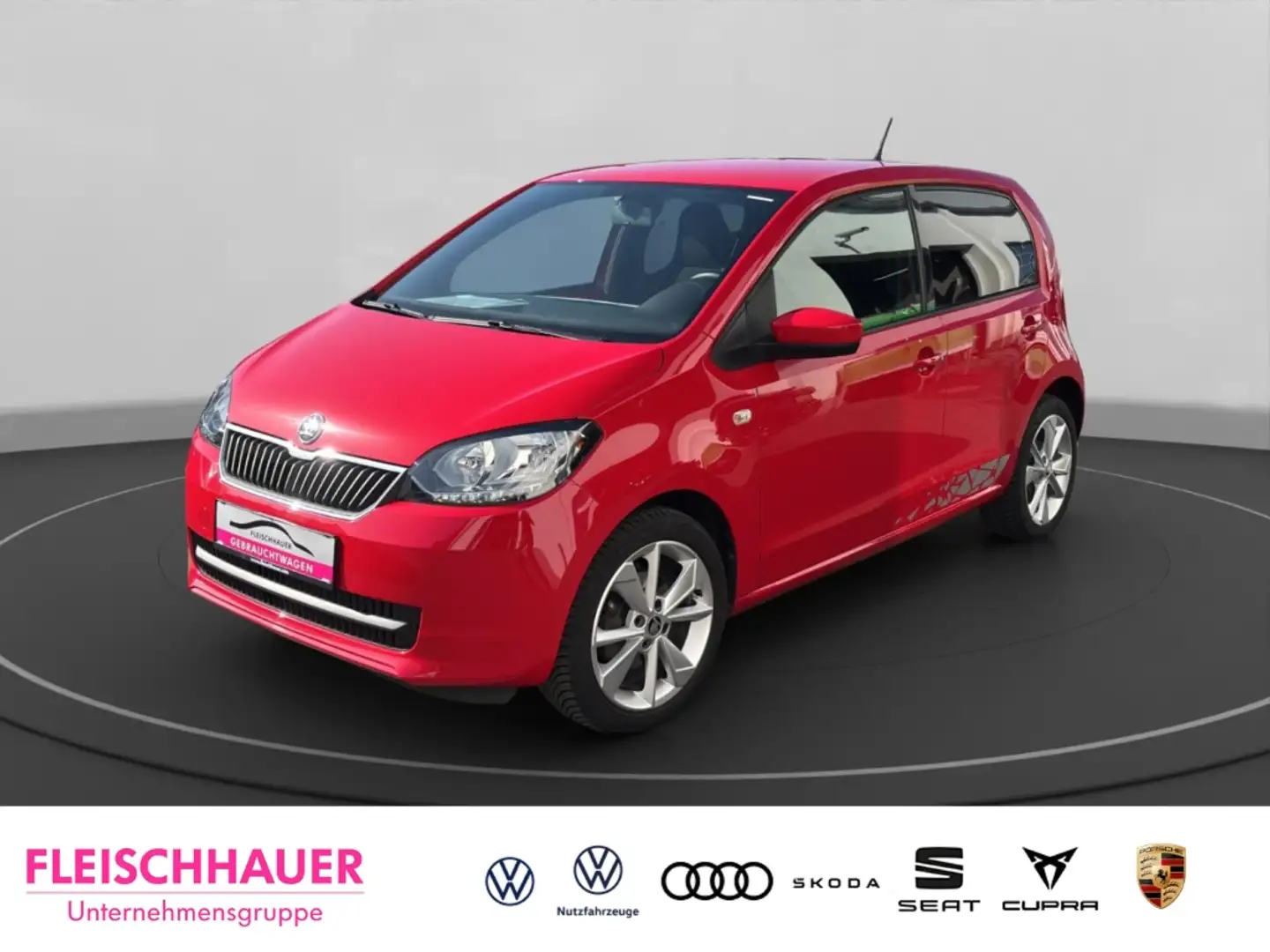Skoda Citigo Fun+KLIMA+NAVI+SHZ+USB+Alu+Freisprech Rojo - 1