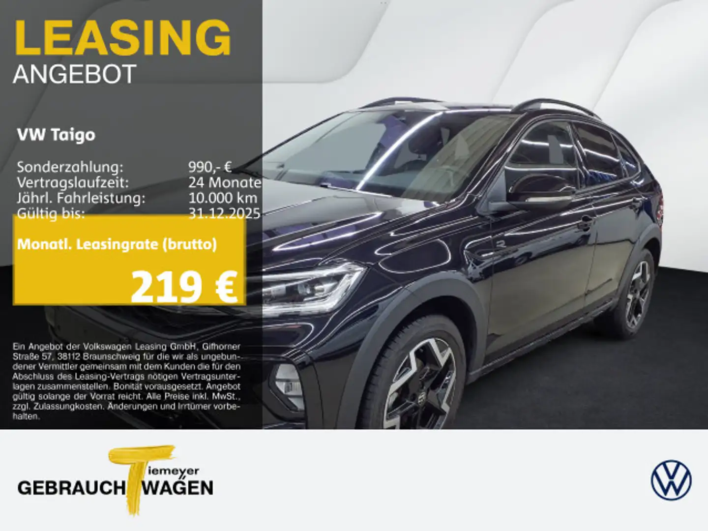 Volkswagen Taigo 1.5 TSI DSG R-LINE KAMERA AHK IQ.DRIVE PRI Schwarz - 1