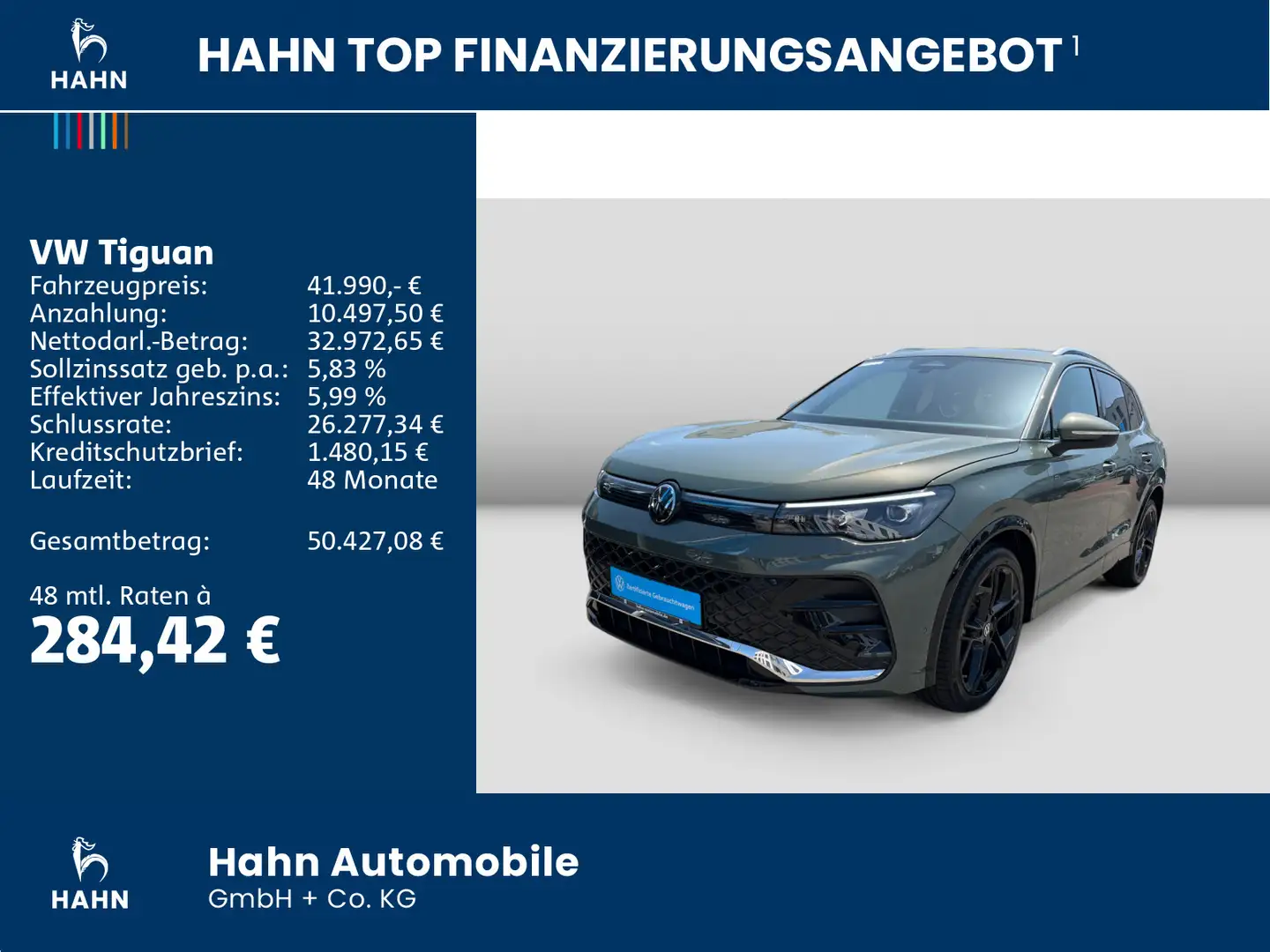 Volkswagen Tiguan 2.0TDI R-Line DSG LED AHK NAVI CAM HUD Grün - 2