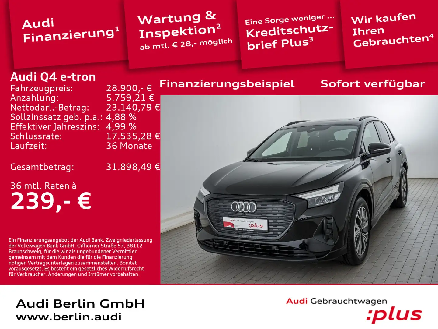 Audi Q4 e-tron 35 RFK LED NAVI PANO DAB VIRTUAL Nero - 1