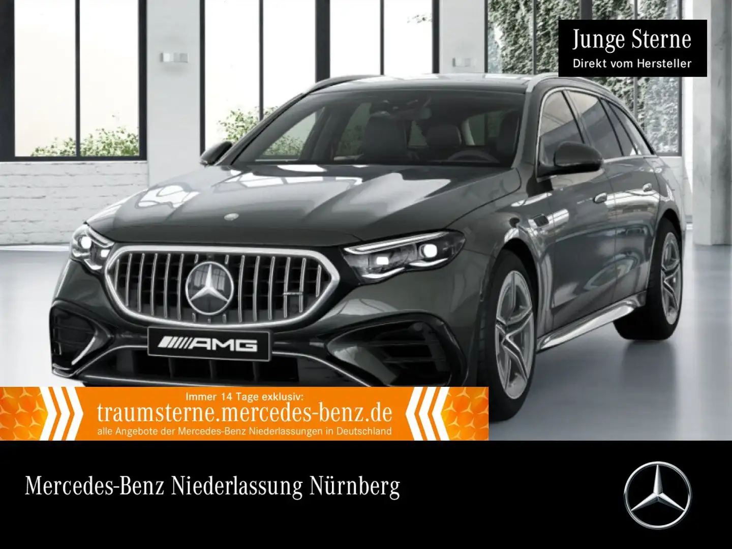 Mercedes-Benz E 53 AMG T 4M Hybrid Fahrass 360° Pano Burmester Grijs - 1