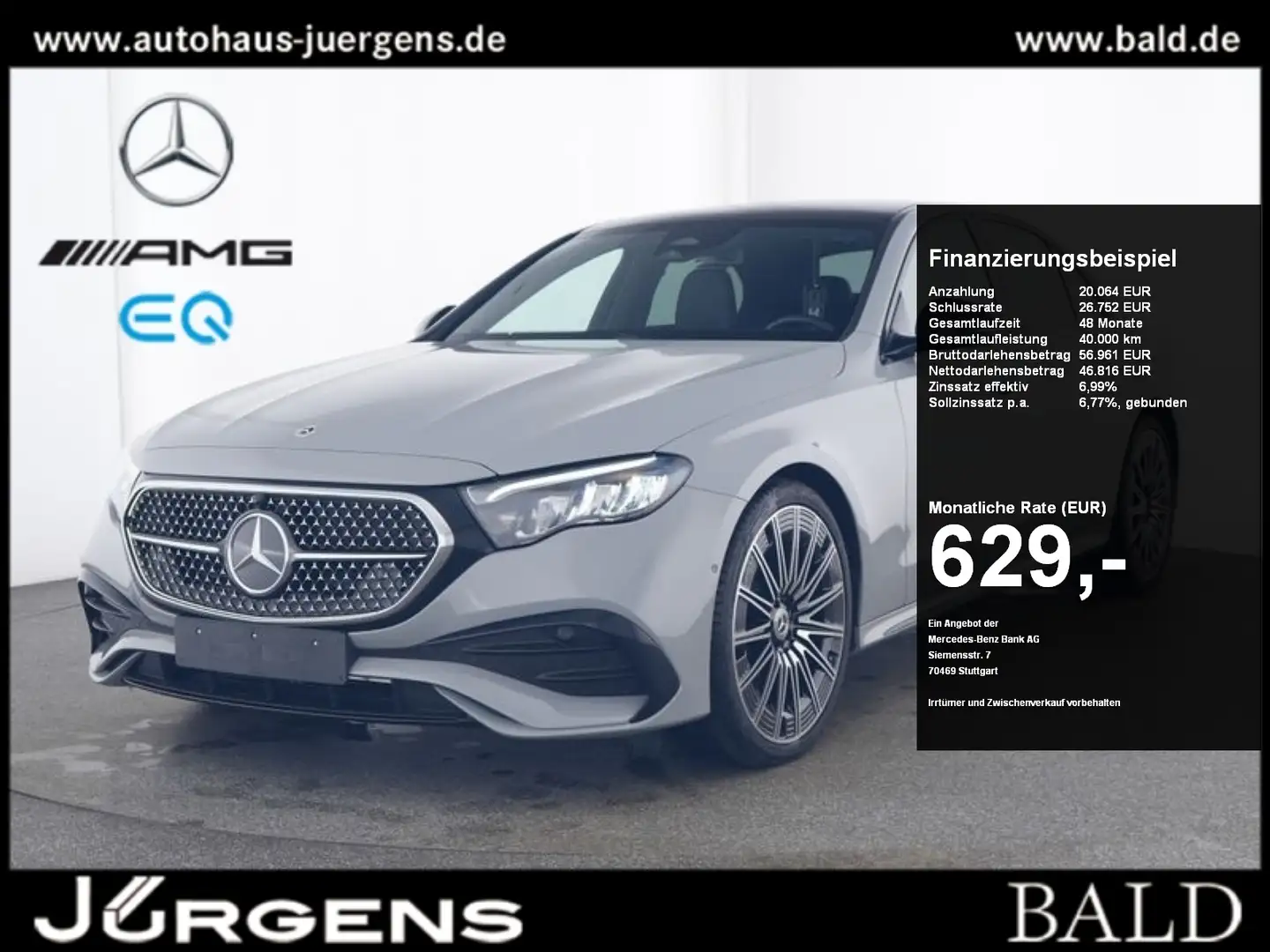 Mercedes-Benz E 220 d AMG/Superscreen/LED/Pano/Totw/Night/21" Grau - 1