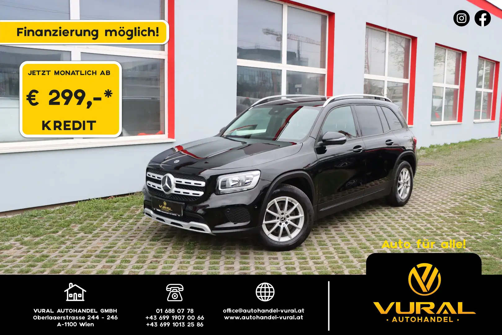 Mercedes-Benz GLB 200 d Aut. | LEDER | NAVI | Media-Display |1.Besitzer| Schwarz - 1