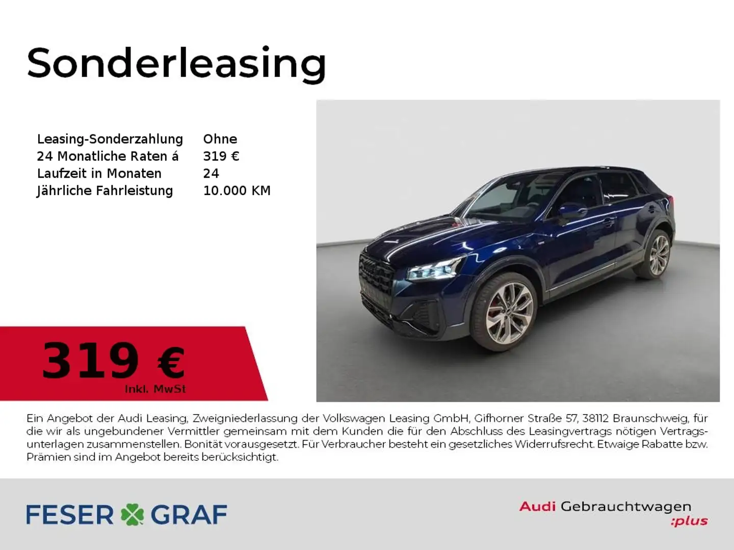 Audi Q2 S line Blau - 1