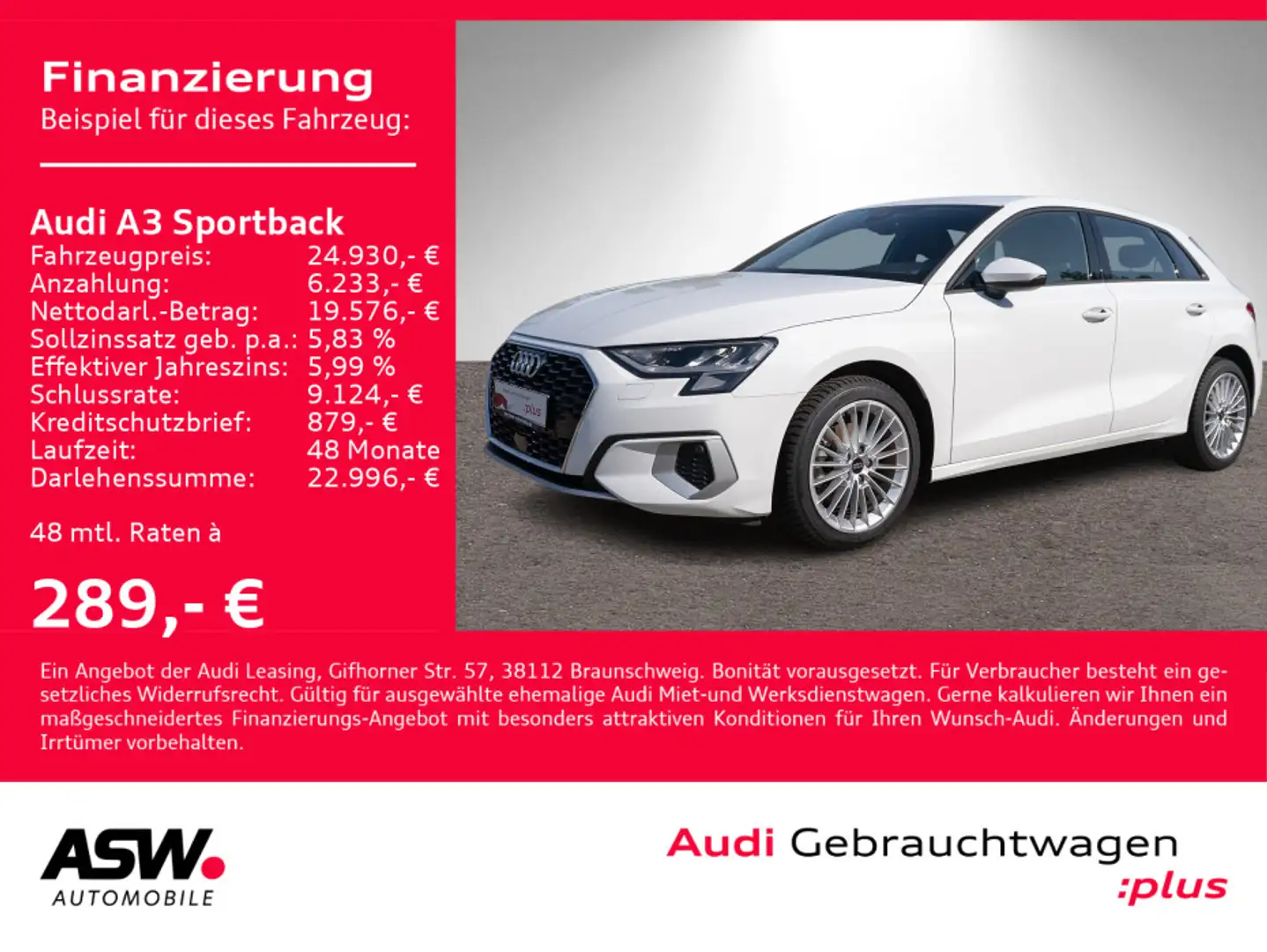 Audi A3 advanced 30TFSI Navi LED GRA PDC VC Blanc - 1
