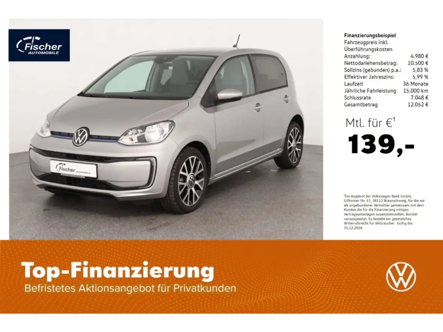 Volkswagen e-up! Max Alu/RFK/PDC/GRA/Sitzheizung/Klima/DAB+ Silber - 1
