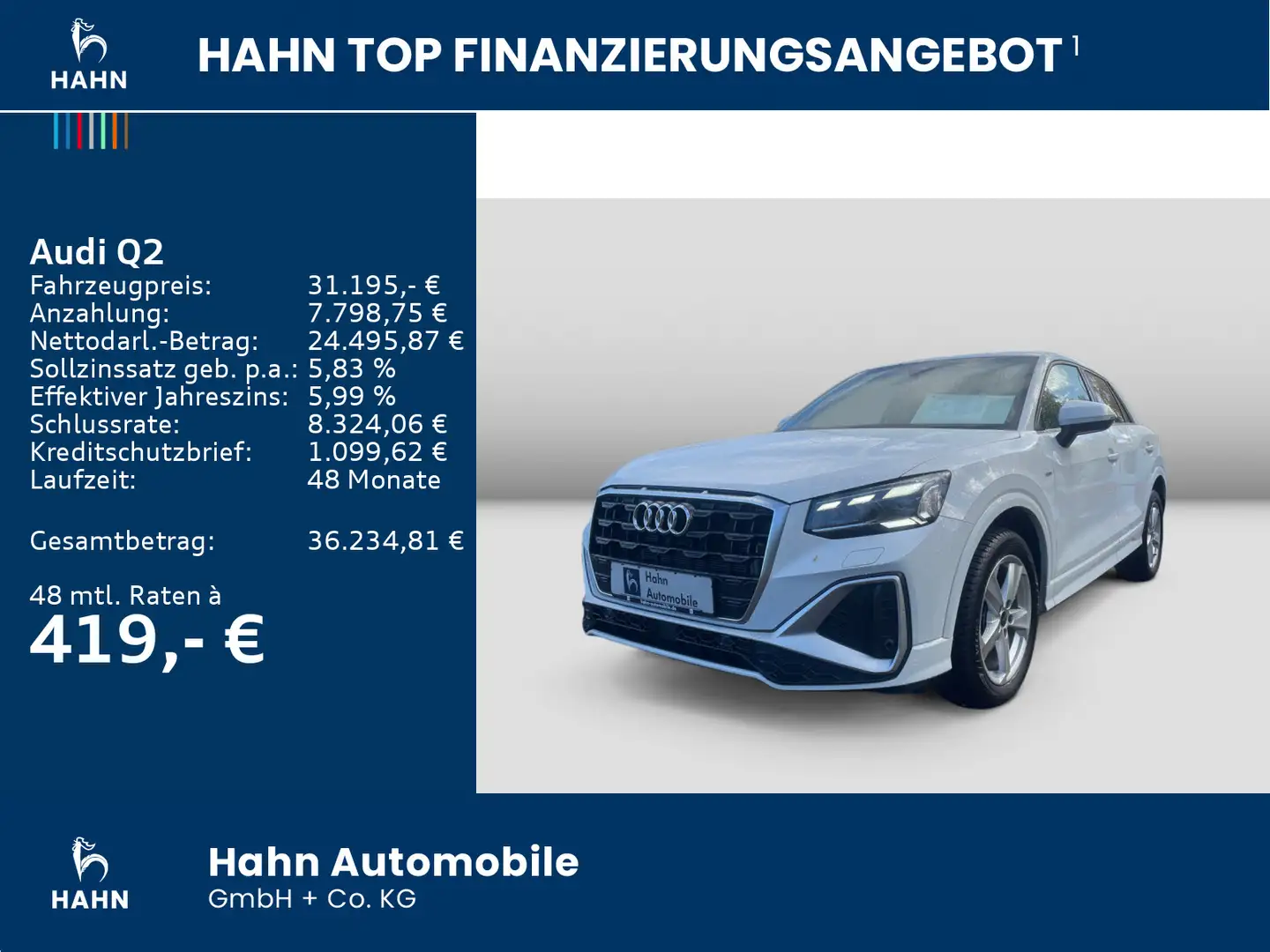 Audi Q2 35 TFSI S line Matrix CAM ACC Navi LED Carpla Blanc - 2