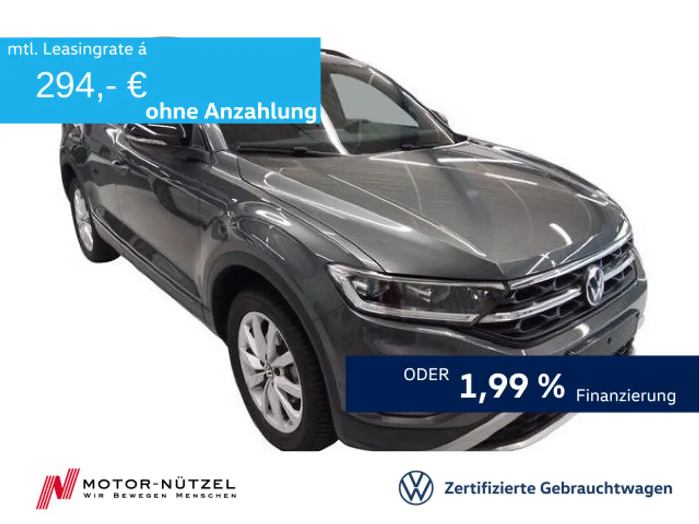 Volkswagen T-Roc 1.5 TSI STYLE 5JG+LEDplus+NAVI+AHK+ACC+DAB Grau - 1