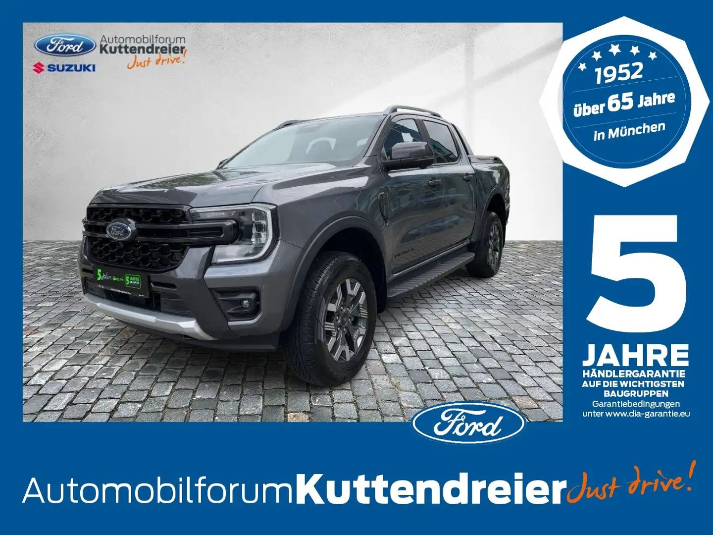 Ford Ranger Doppelkabine 2.3 EcoBoost NAVI*ACC*360*PDC Grau - 1
