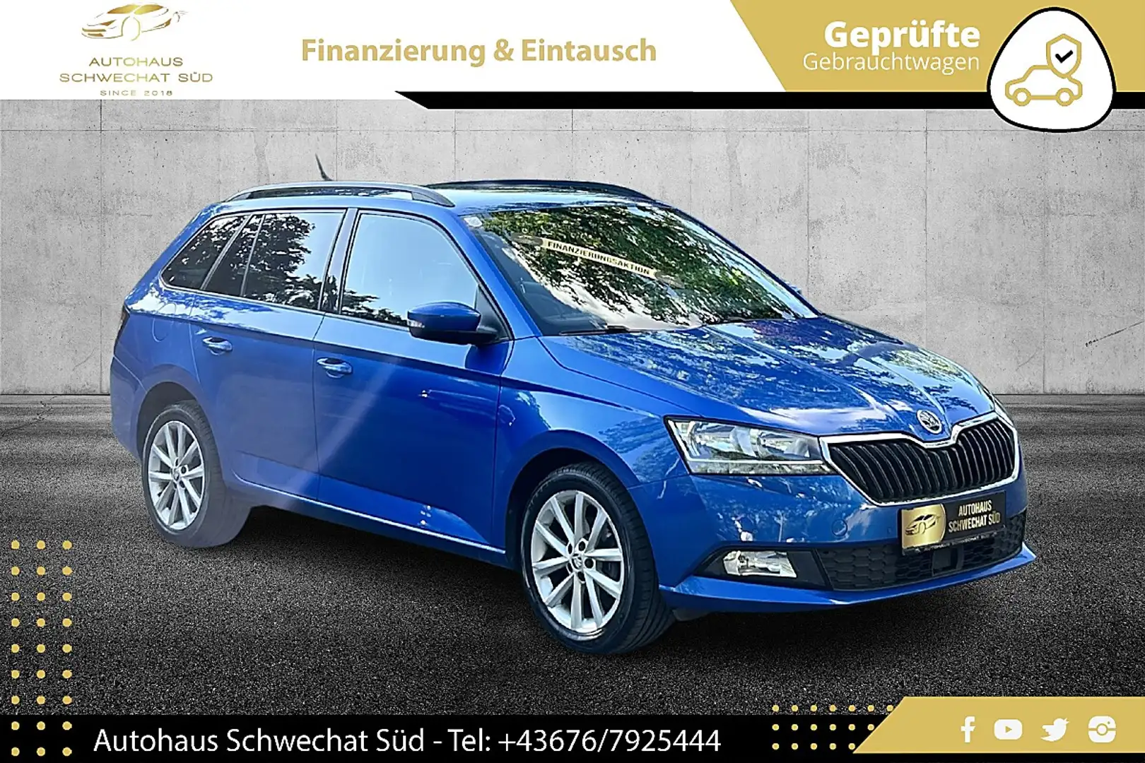 Skoda Fabia Combi Style 1,0 TSI //1.BESITZ//ACC//R-KAMERA//... Blau - 1