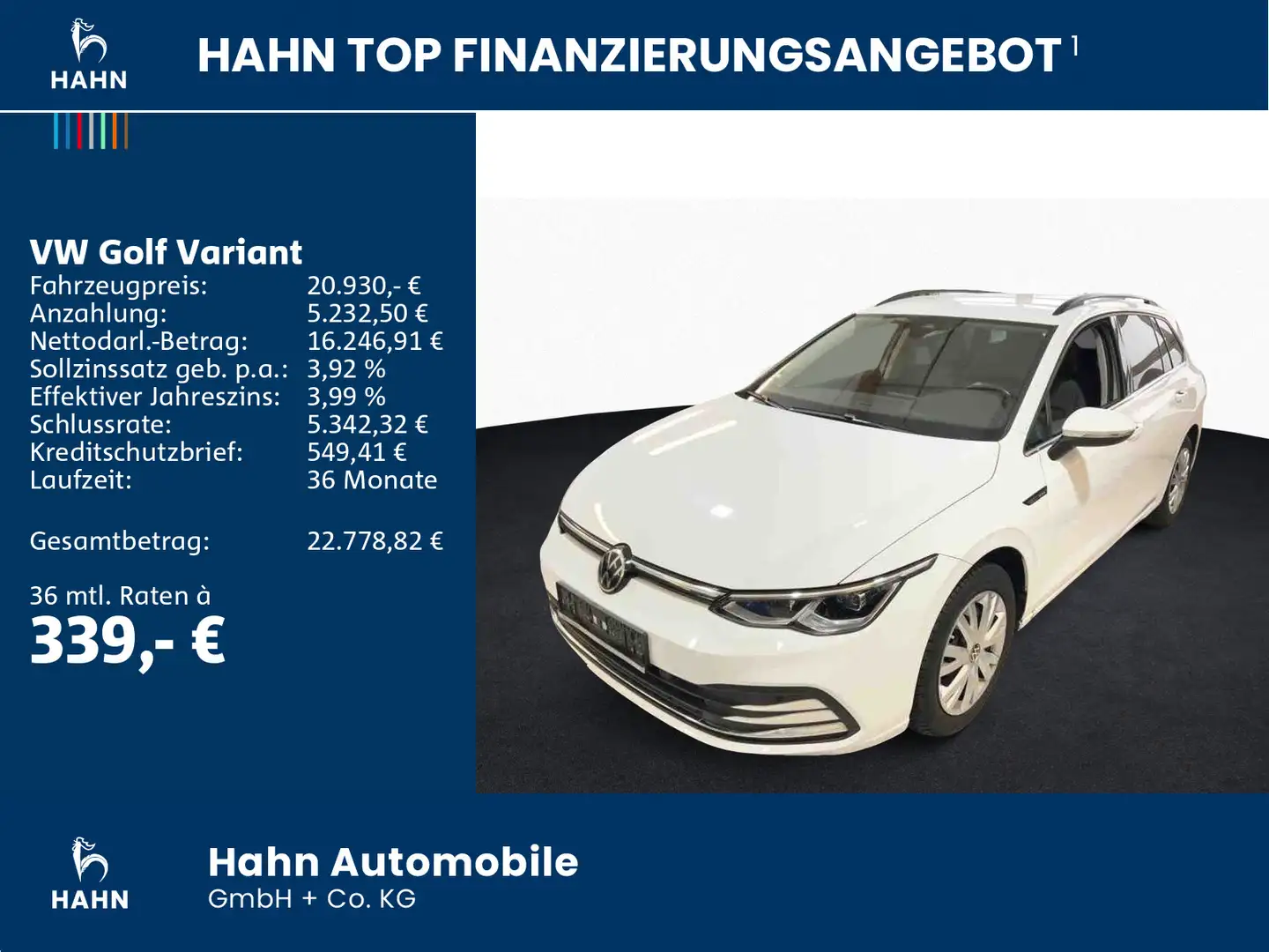 Volkswagen Golf Variant Golf VIII Variant 2.0TDI DSG Style AHK Cam Matri Weiß - 2