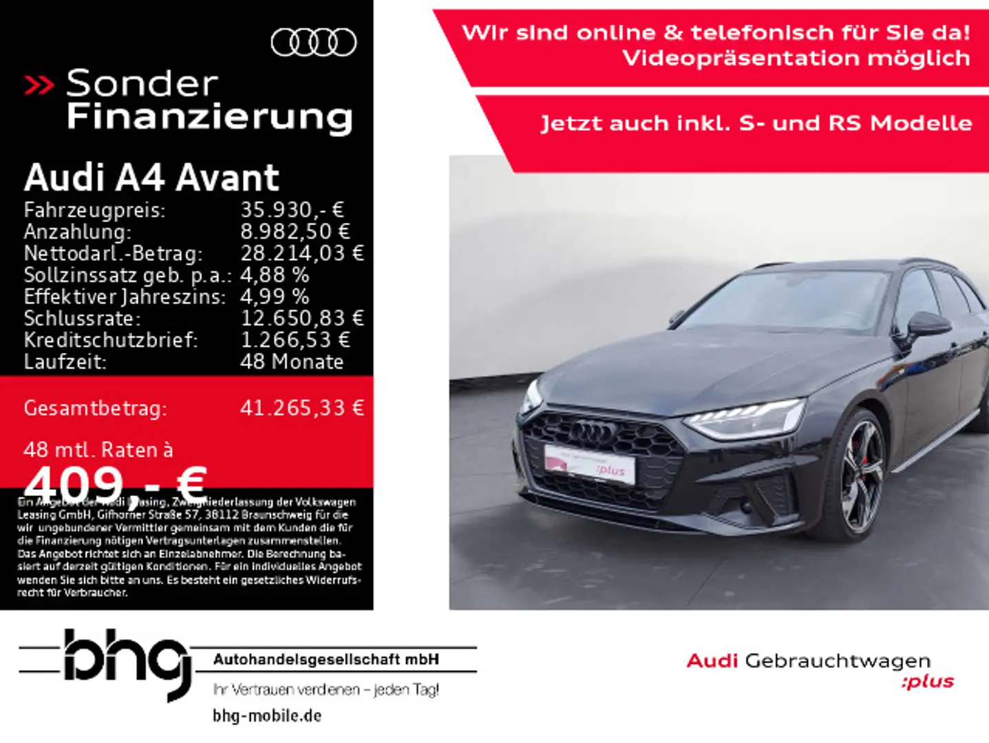 Audi A4 40 TFSI quattro S-tronic S-Line AHK Nav Negro - 1