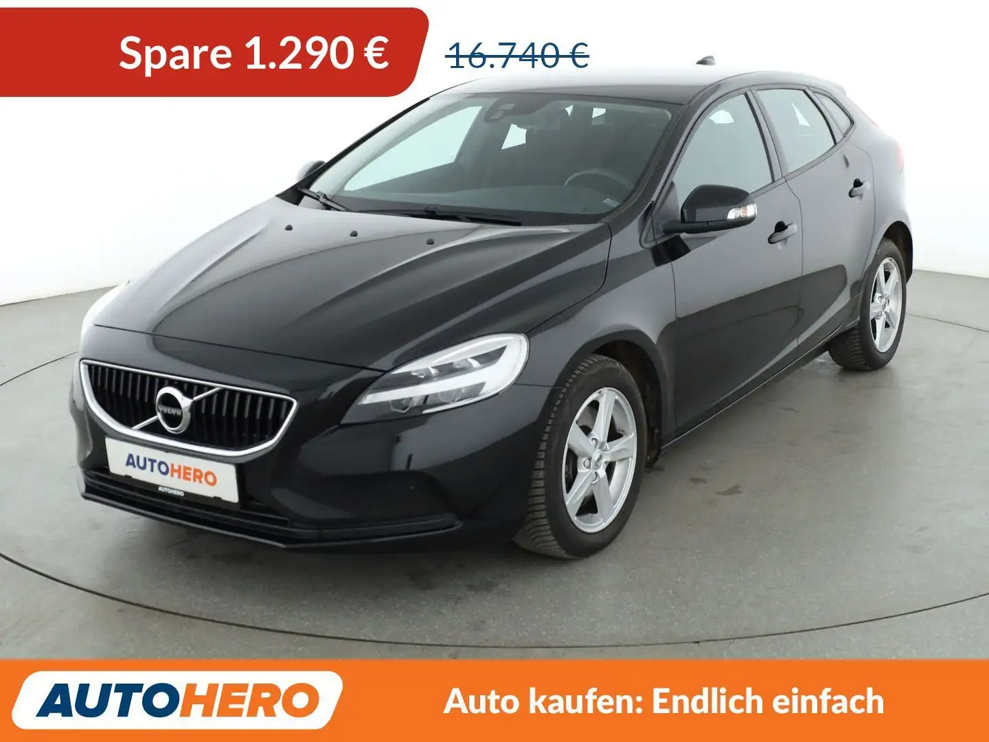 Volvo V40 1.5 Kinetic Aut.*NAVI*TEMPO*PDC*SHZ*ALU* Schwarz - 1