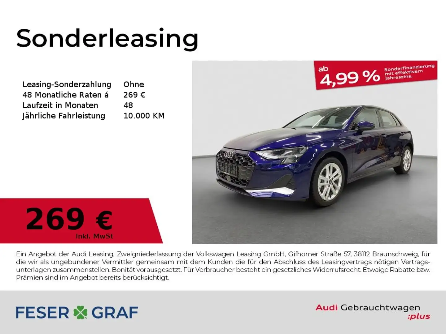 Audi A3 Advanced 30 AHK Navi APP PDC LED 17 Blau - 1