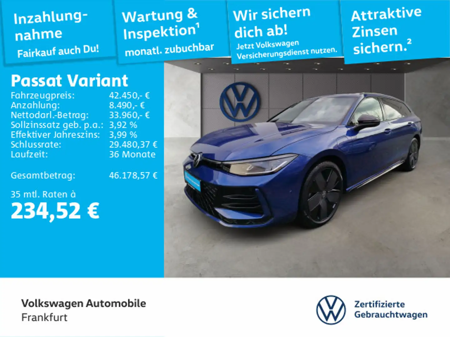 Volkswagen Passat Variant 1.5 eHybrid DSG R-Line IQ.Light N Blau - 1
