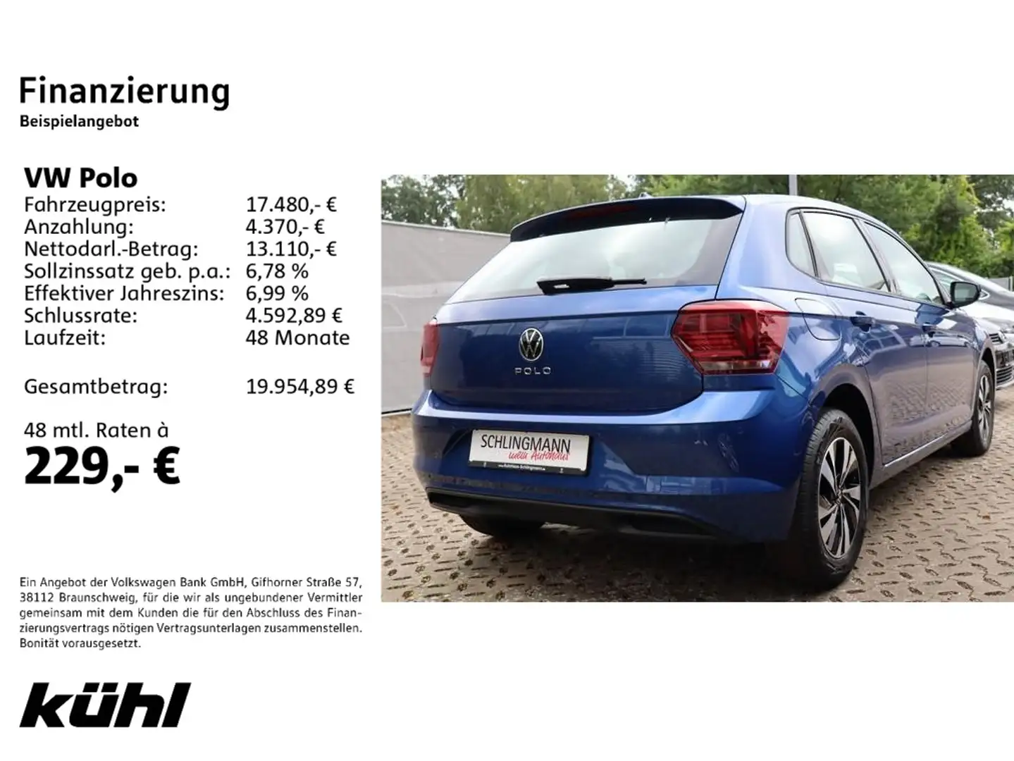 Volkswagen Polo VI 6 1.0 TSI DSG Edition One App-Connect Te Blau - 2