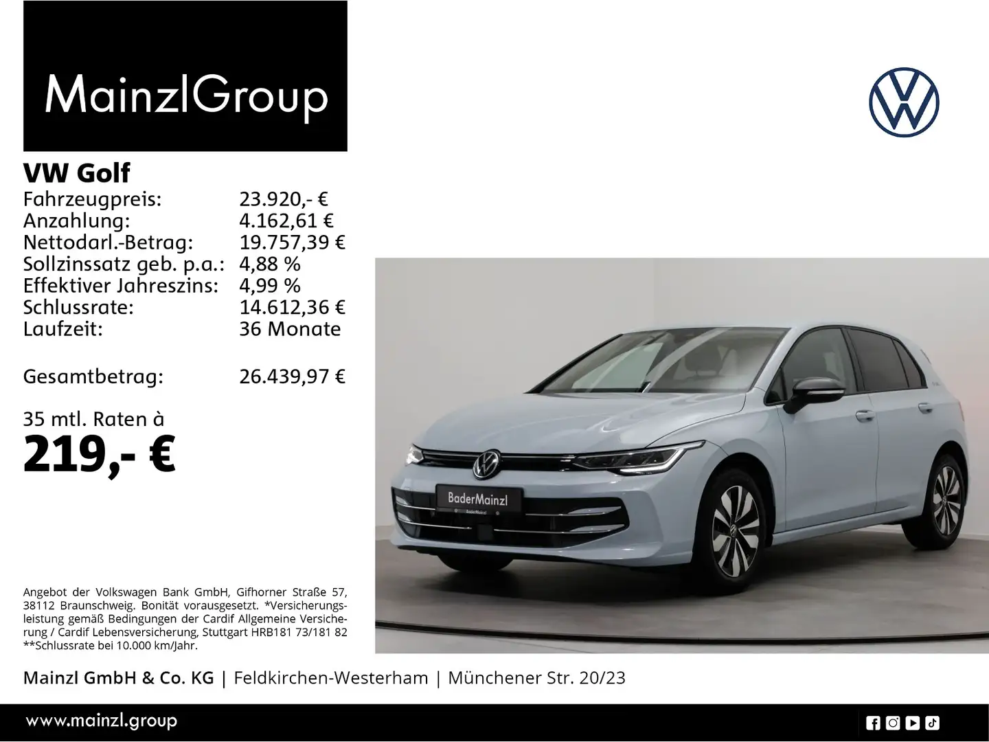Volkswagen Golf 1.5 TSI Goal ACC 2xPDC Carplay SHZ Virtual Blau - 1
