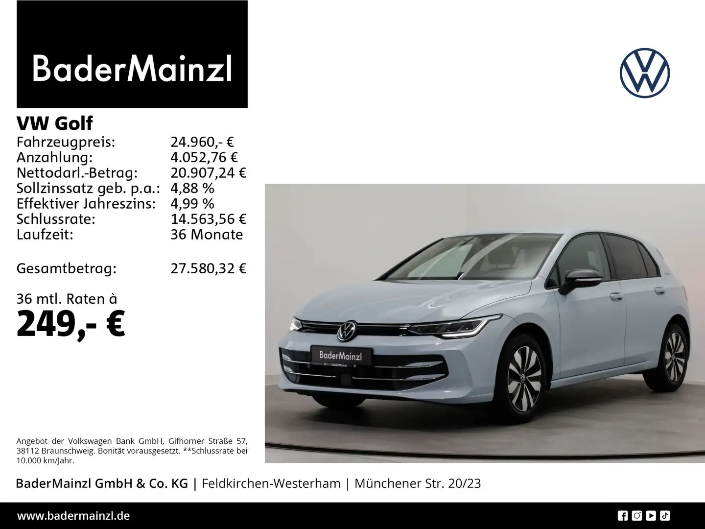 Volkswagen Golf 1.5 TSI Goal ACC 2xPDC Carplay SHZ Virtual Blau - 1