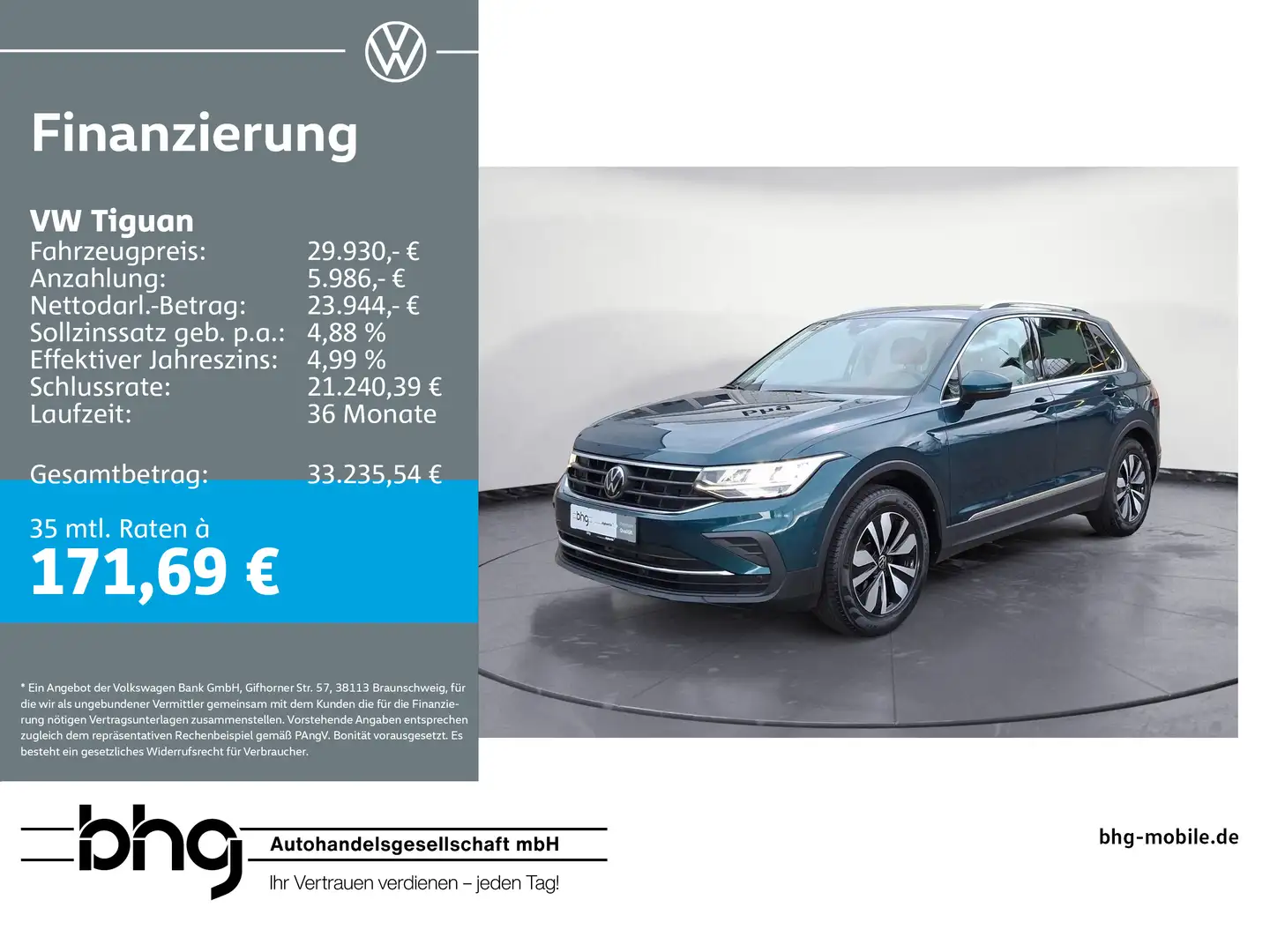 Volkswagen Tiguan 1.5 TSI OPF DSG Life Blau - 1