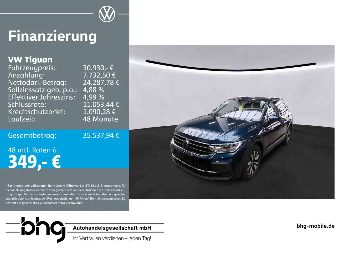 Volkswagen Tiguan 1.5 TSI OPF DSG Life Blau - 1