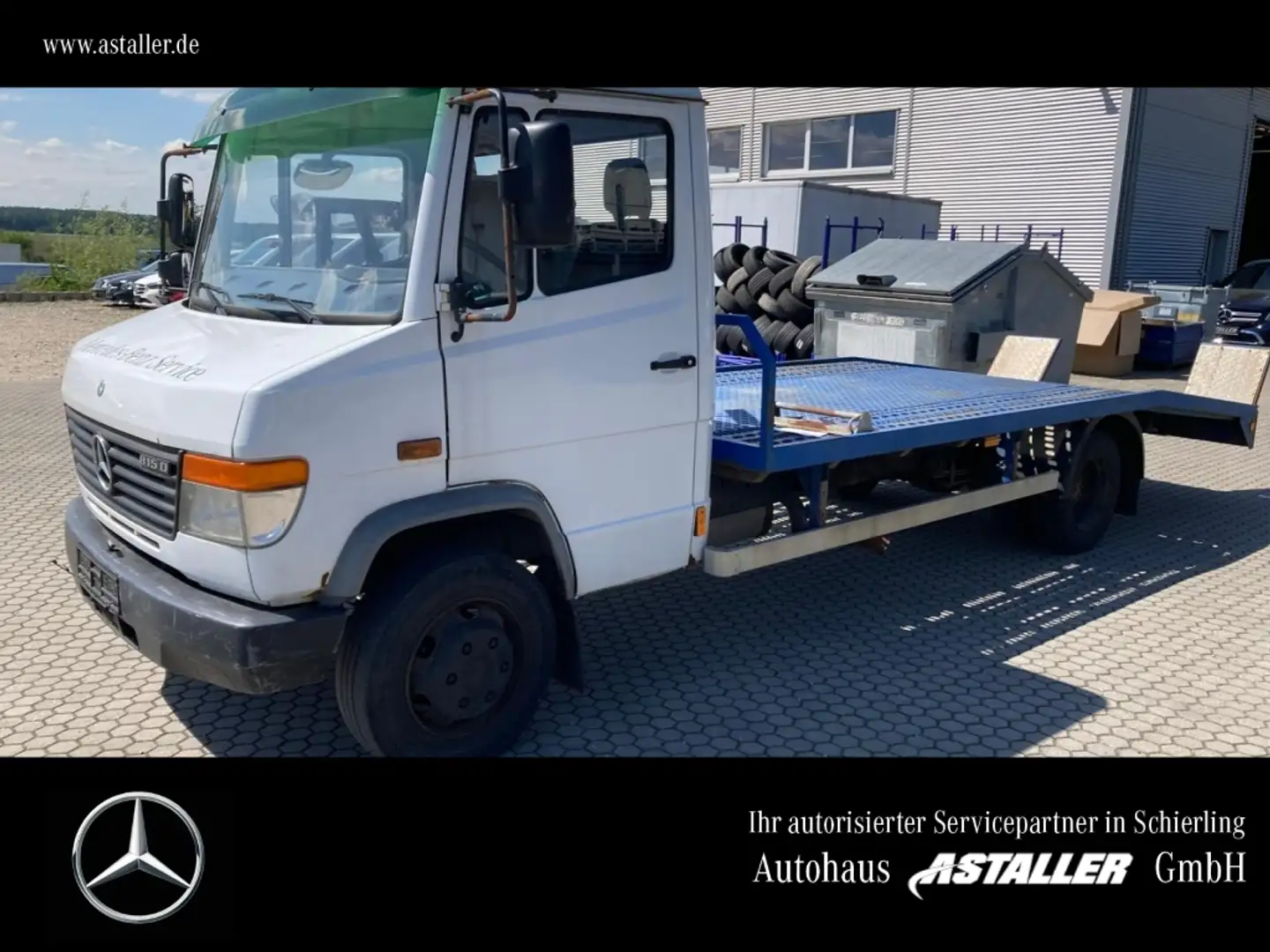 Mercedes-Benz Vario 815 D Abschleppplateau+Rampen+Seilwinde Wit - 1