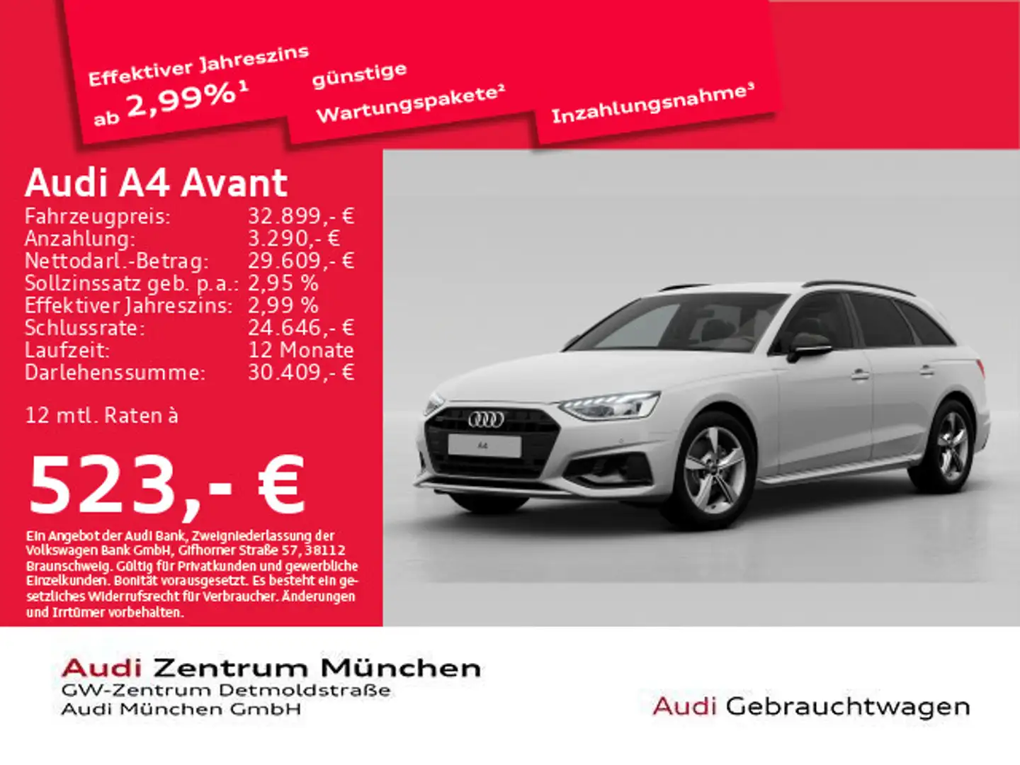 Audi A4 35 TDI S tronic S line Virtual+/LED/Nav Weiß - 1