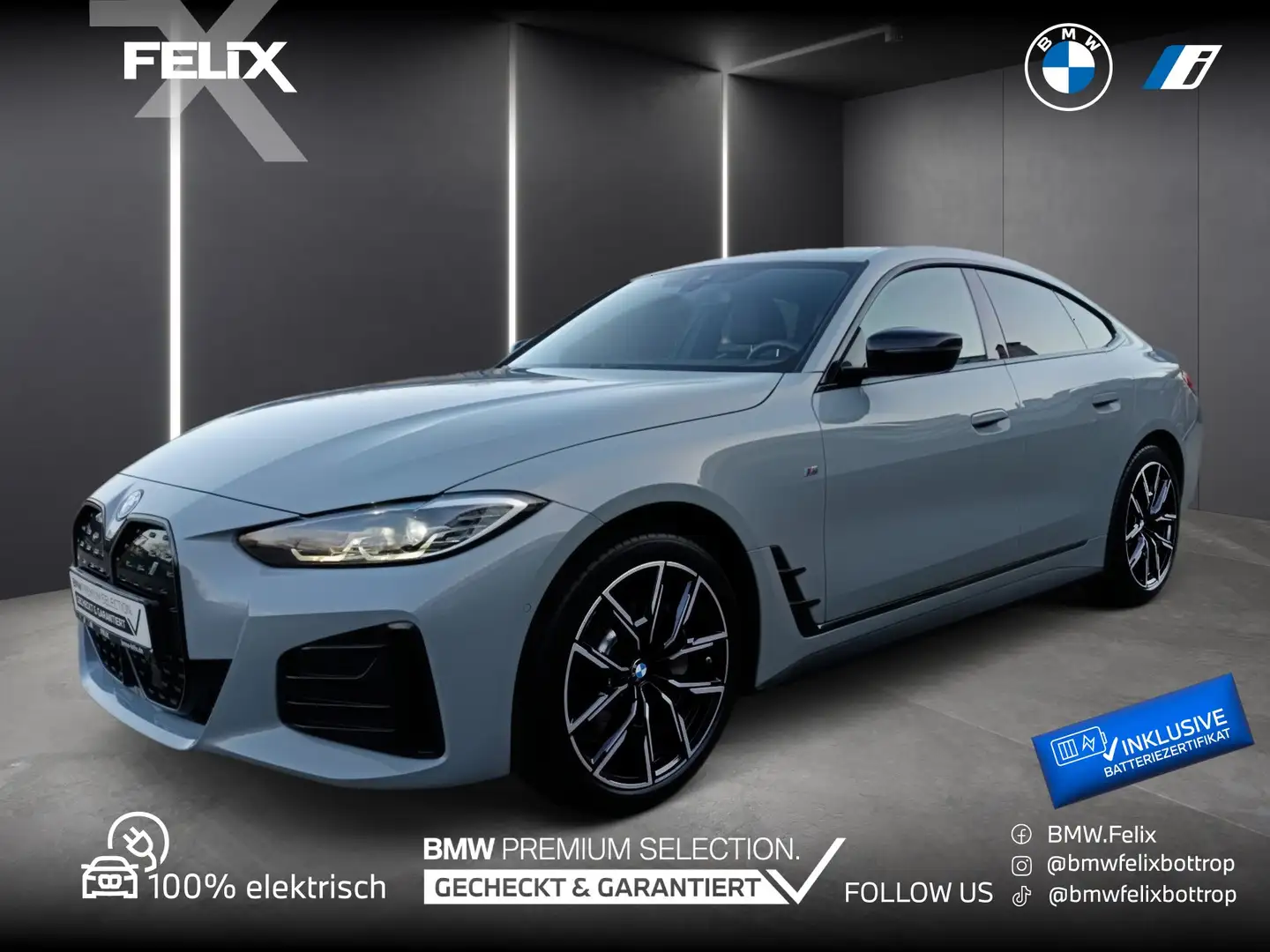 BMW i4 eDrive35 Gran Coupe+M SPORTPAKET+LC PROFESSIONAL+D Grau - 1