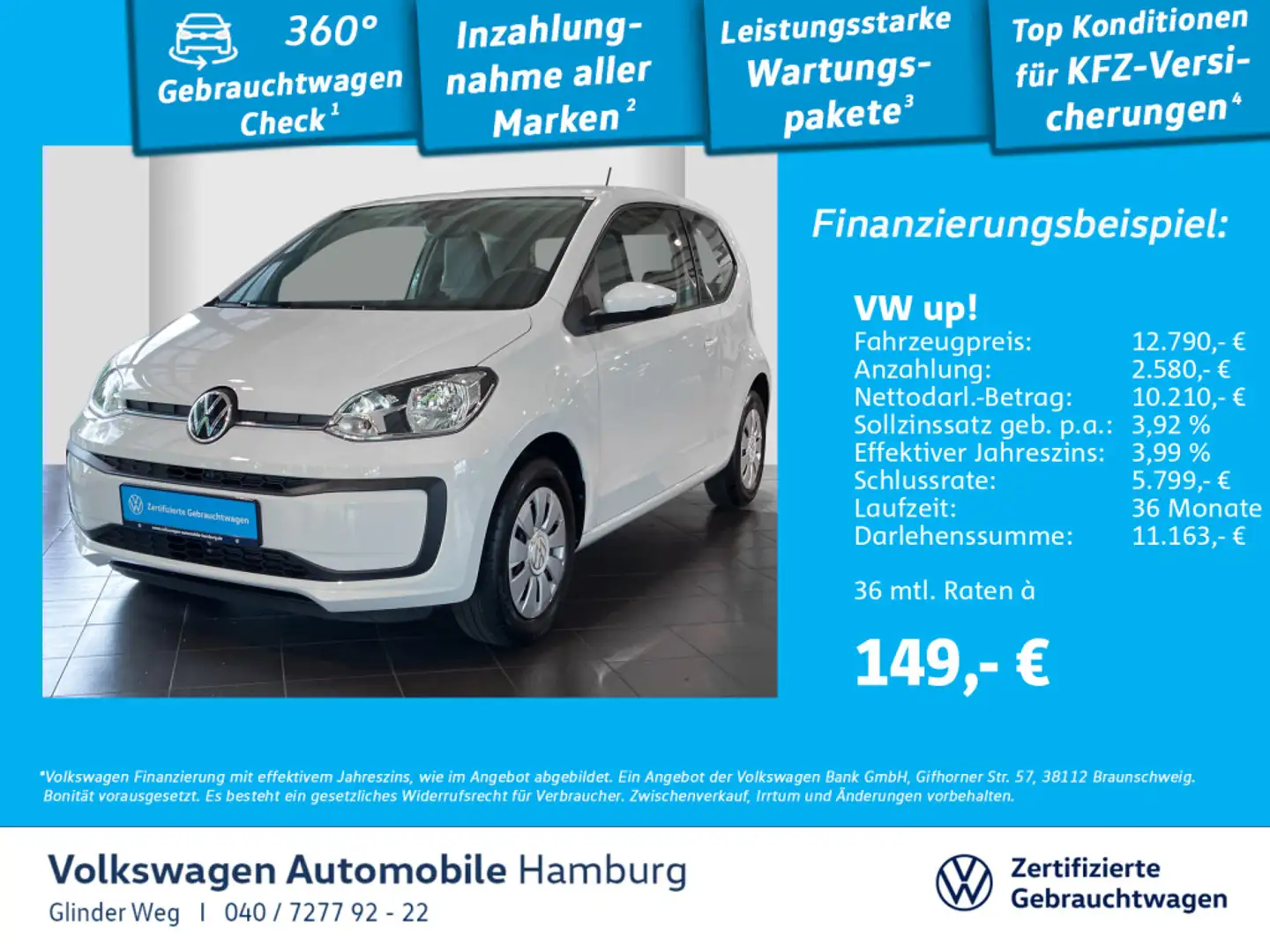 Volkswagen up! 1.0 move up! Weiß - 1