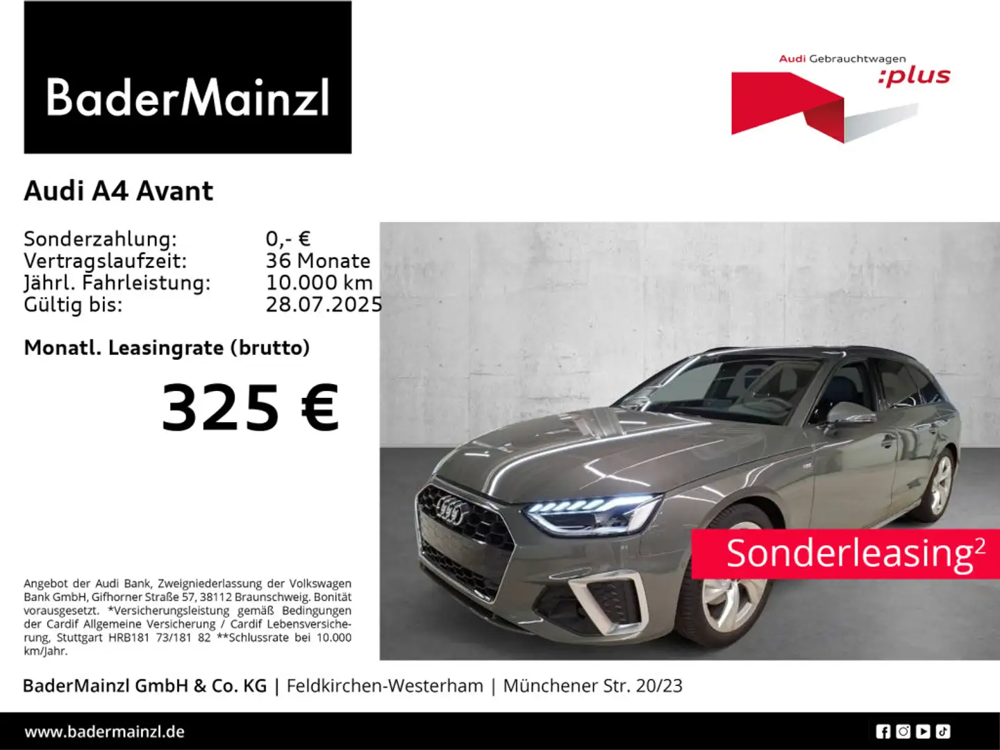 Audi A4 35 TDI S tronic S line AHK Navi 360° Grau - 1